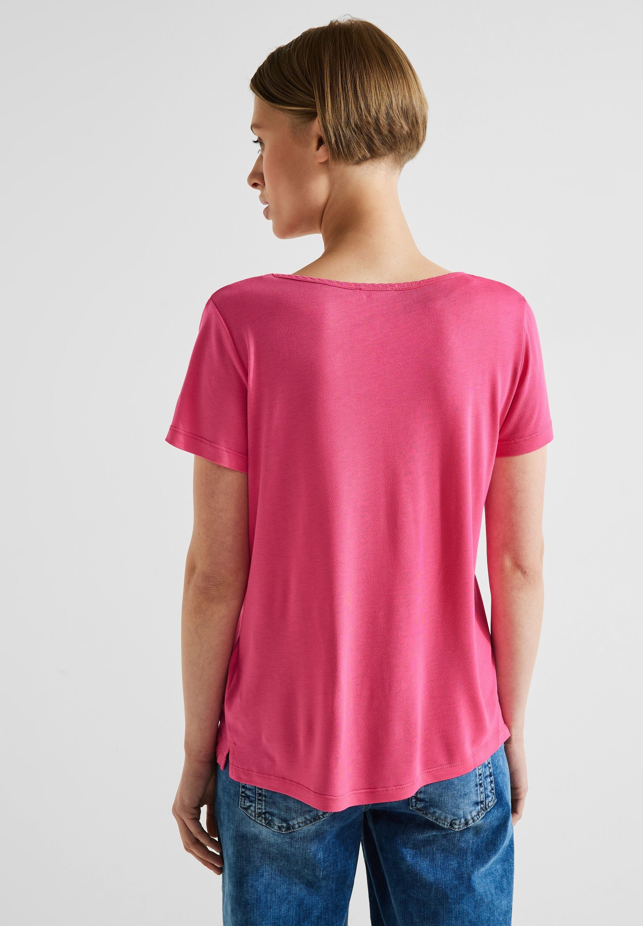 einem Halbarmshirt Schlitzen, Street seitlichen von Unilook ONE T-Shirt T-Shirt Basic One, STREET in mit