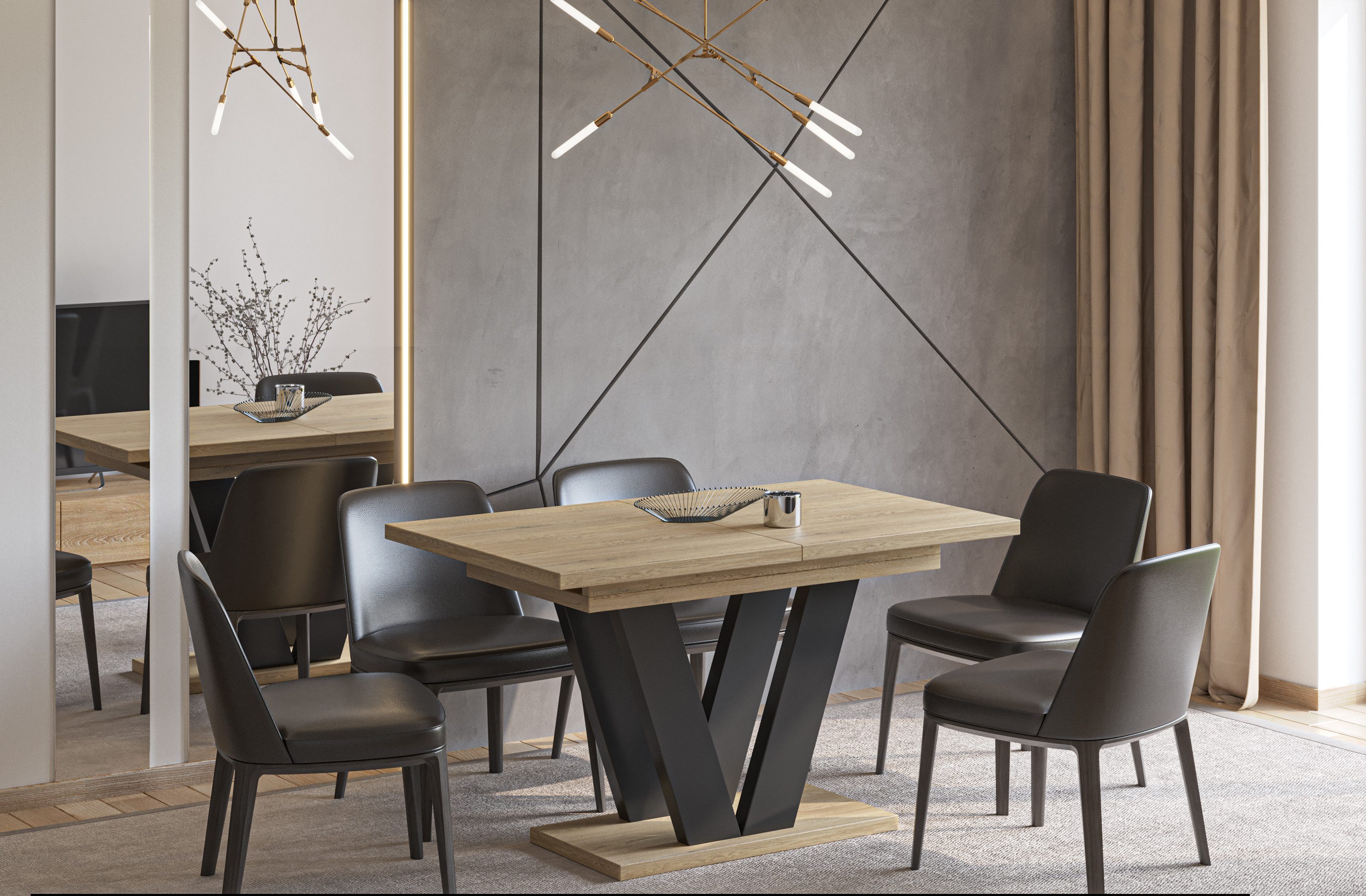 Endo-Moebel Esstisch Lara Esstisch 130–210cm ausziehbar für 8 Personen Tisc günstig online kaufen