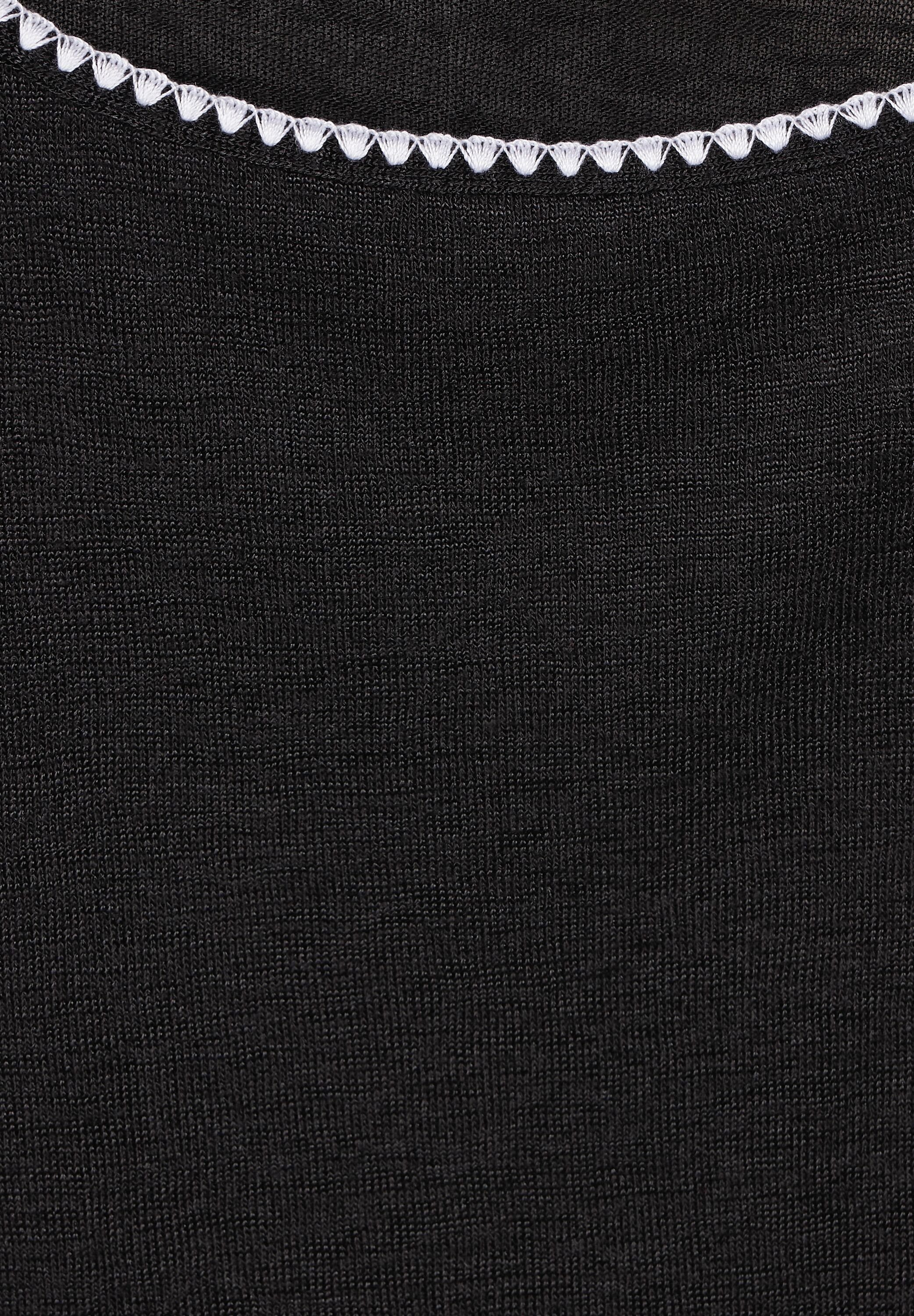 STREET ONE aus elastischem T-Shirt Black Materialmix