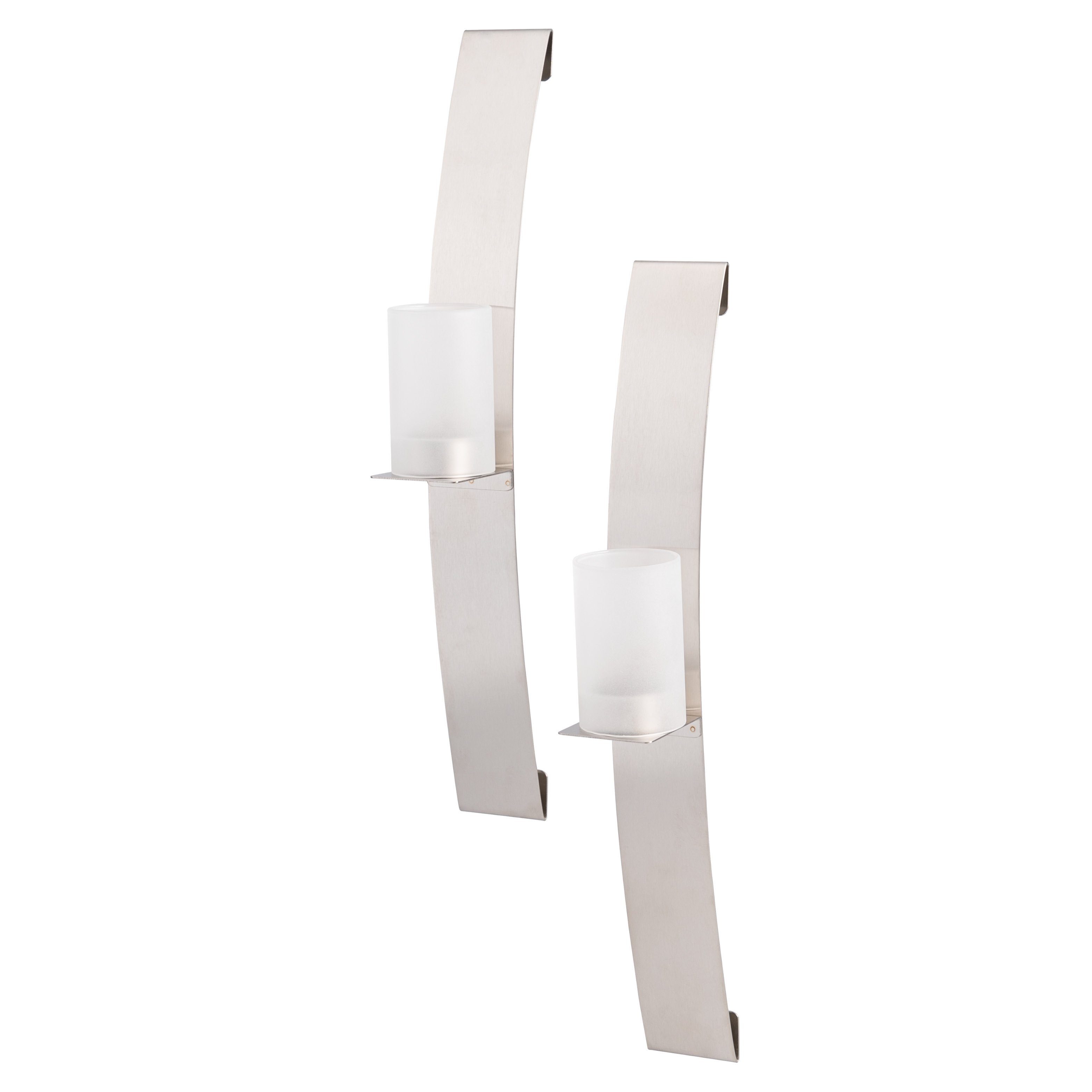 Kerzenhalter 2er-Set Wand-Kerzenhalter, Kerzenständer, Kerzenleuchter, Edelstahl