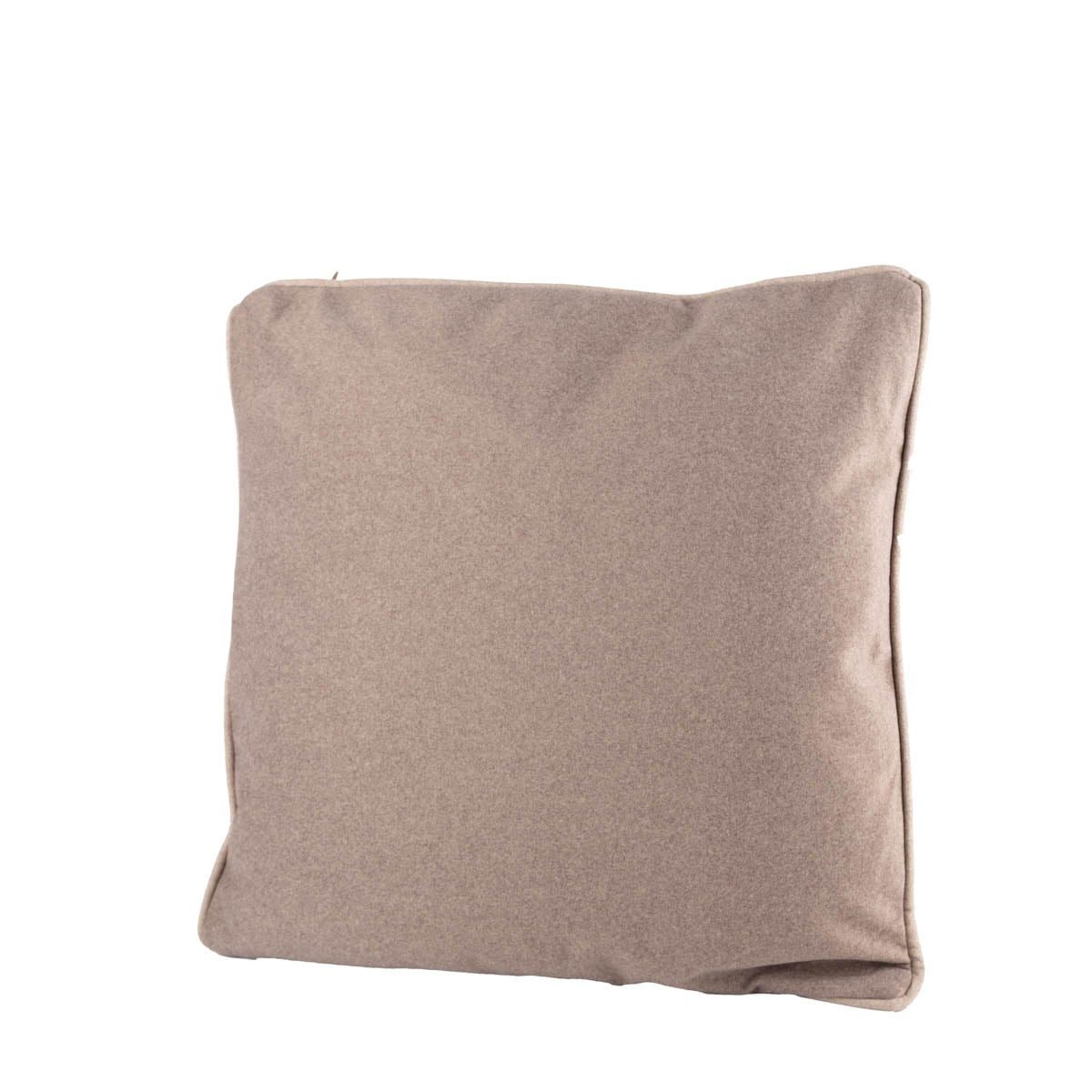 SCHÖNER LEBEN. Dekokissen Kissen Morey Filzoptik mit Kederumrandung taupe 50x50cm