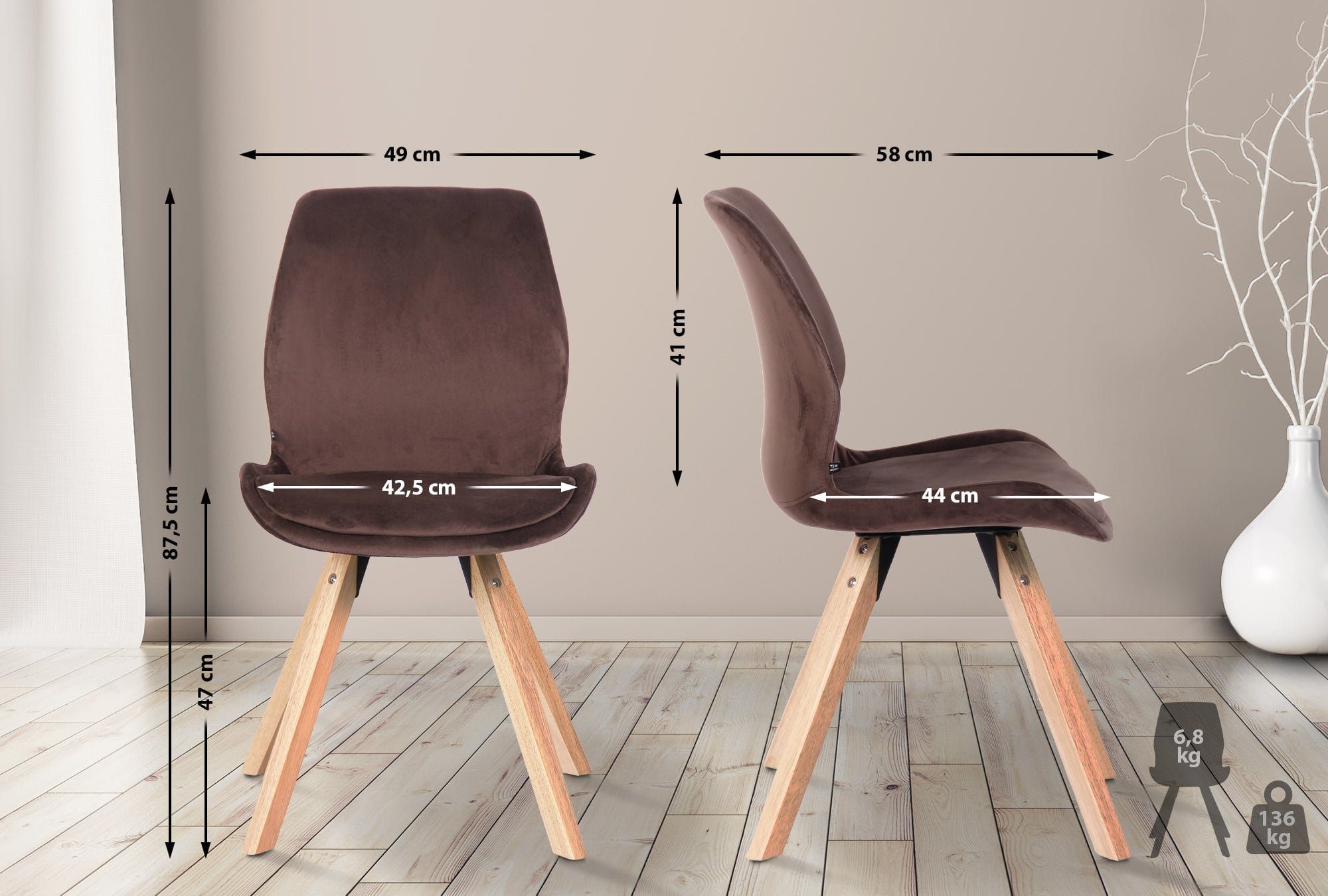CLP Esszimmerstuhl Luna (2er Set), Kunststoff/ günstig online kaufen