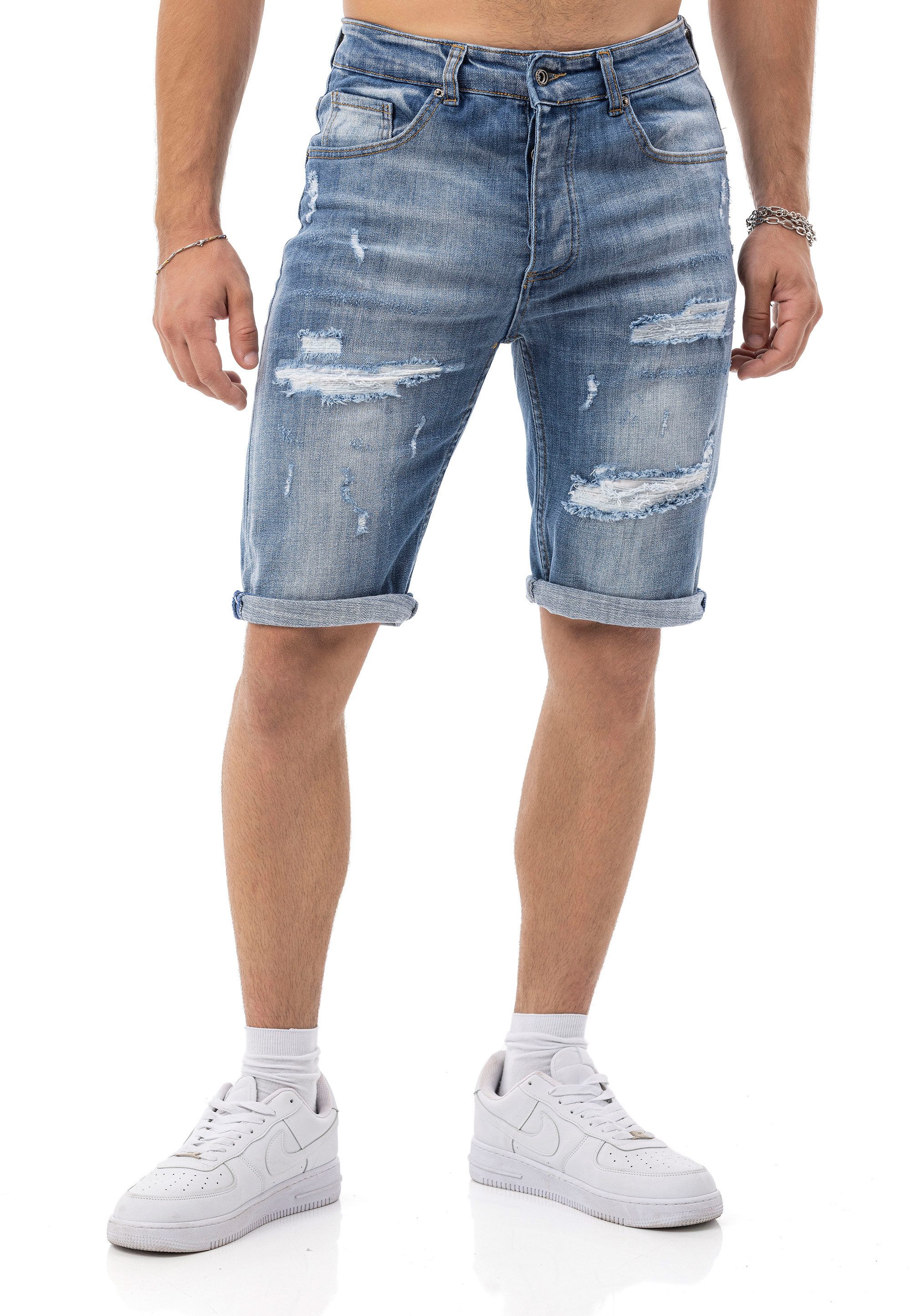 RedBridge Jeansshorts mit Destroy-Details – Kurze Hose, 5-Pocket, Umschlag, günstig online kaufen