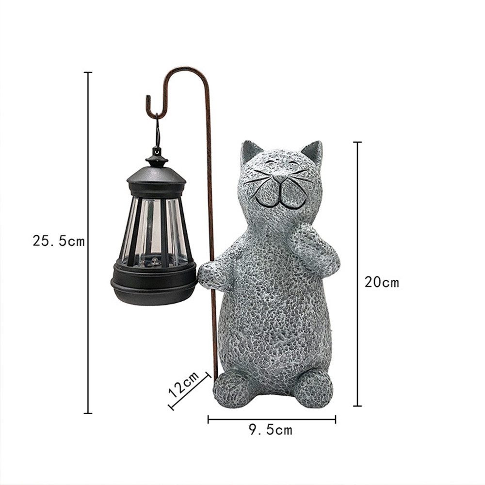 zggzerg LED Solarleuchte Solar Gartenfiguren, Katze Deko Gartenstatuen mit günstig online kaufen
