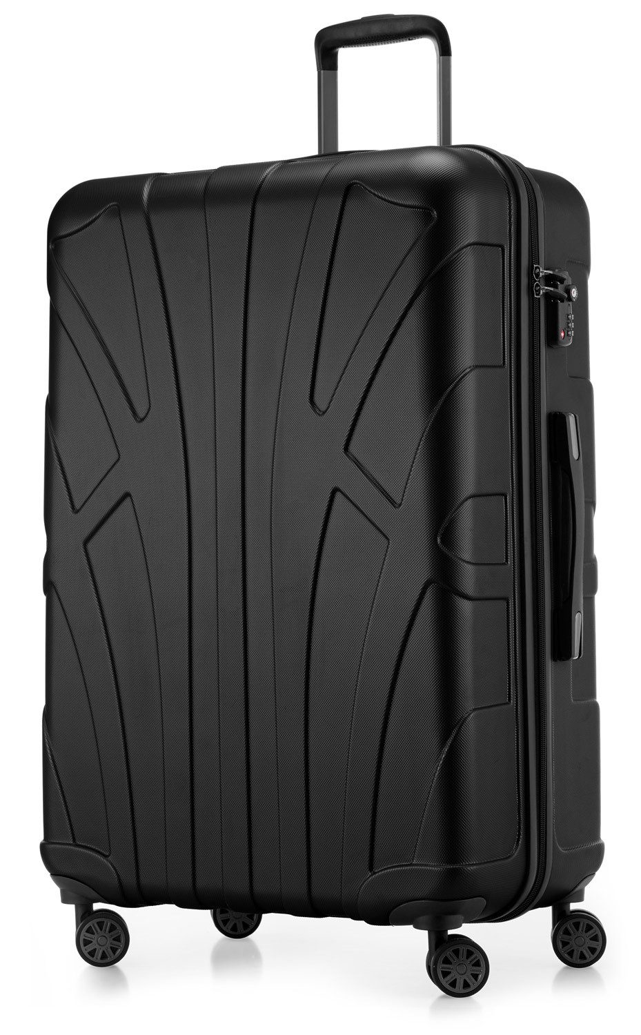 Suitline Trolley S1, 4 Rollen, Großer Reisekoffer XL Koffer mit Erweiterung, Rollkoffer TSA 110 L