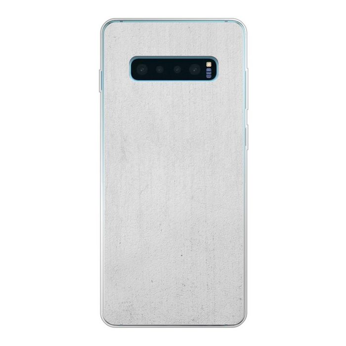MuchoWow Handyhülle Beton - Weiß - Grau Phone Case Handyhülle Samsung Galaxy S10 Lite Silikon Schutzhülle