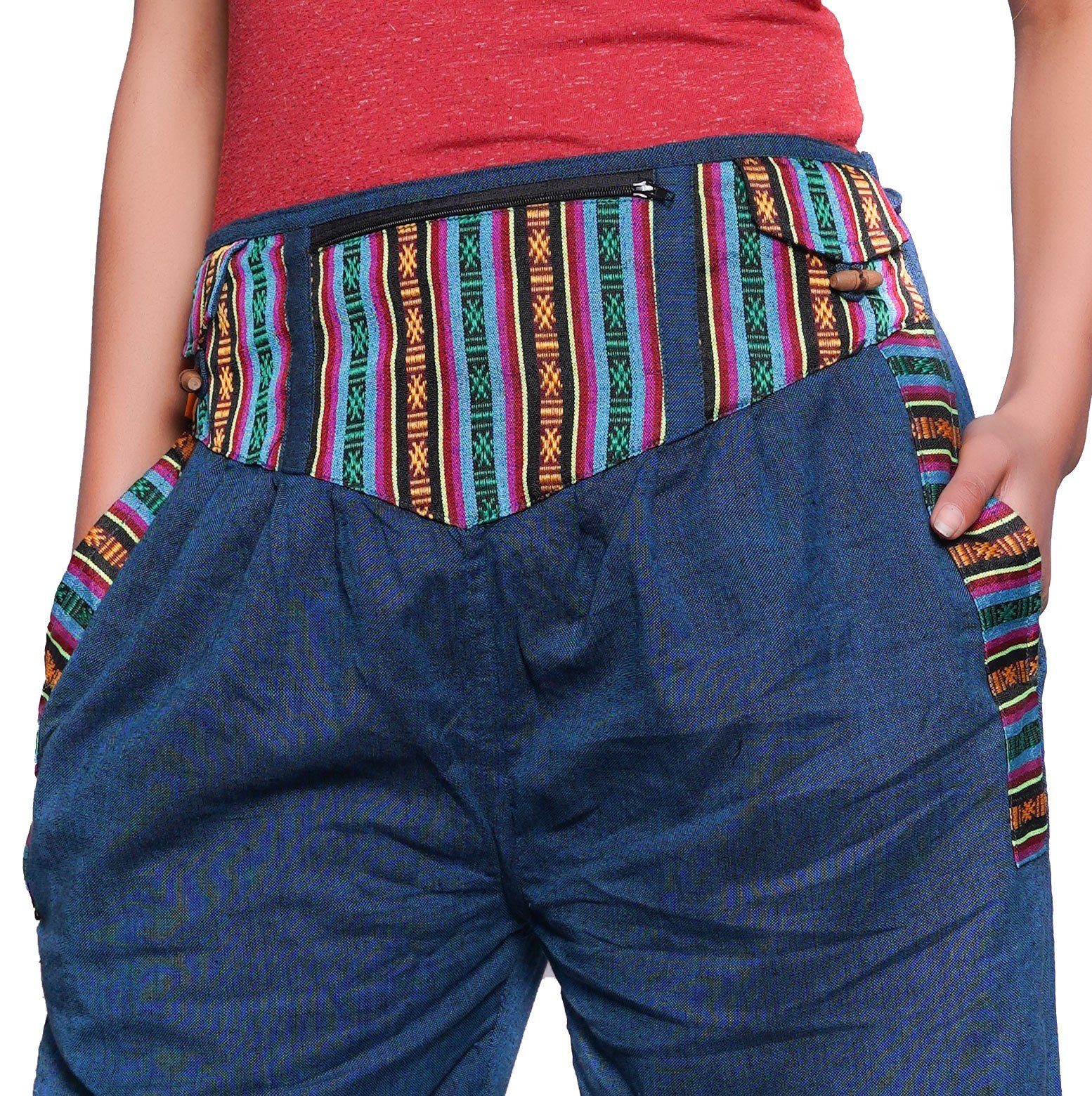 SIMANDRA Stoffhose Thamel Freizeithose Thamel Stoffhose mit breitem gewebtem Bund (Damen, 1-tlg) elastischer Bund