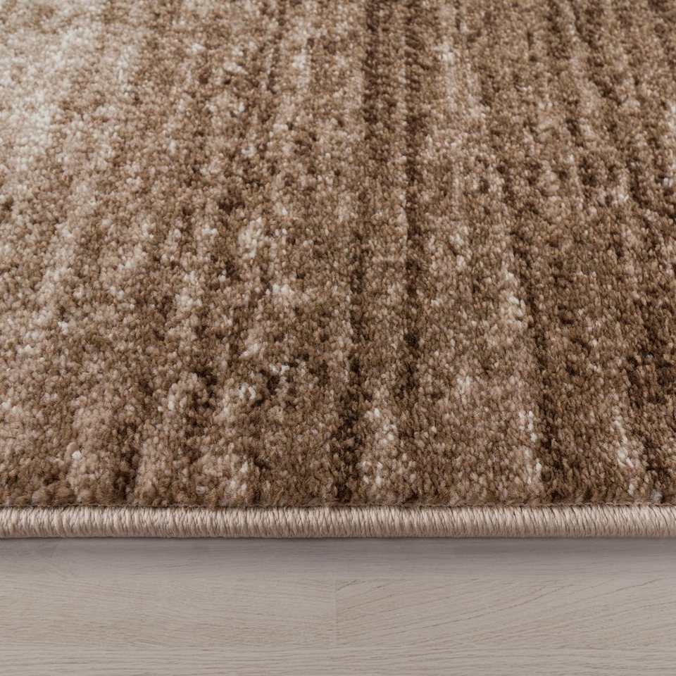 Teppich Moderner Wohnzimmer Teppich Braun Beige Meliert Karo Design Kurzflor,  TT Home, rechteckig, Höhe: 13 mm
