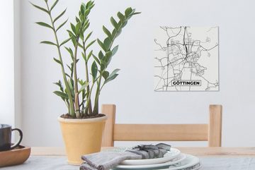 OneMillionCanvasses® Leinwandbild Göttingen - Karte - Stadtplan - Wegbeschreibung, (1 St), Leinwand Bilder für Wohnzimmer Schlafzimmer