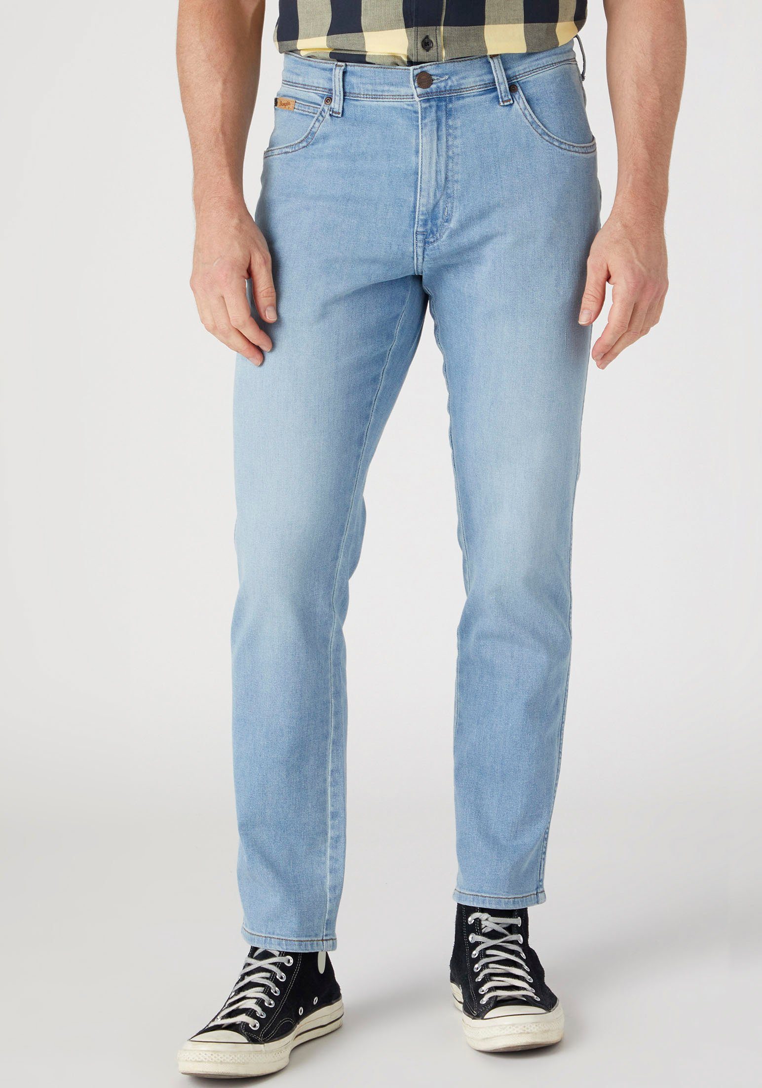 Jeans Uomo Wrangler Texas Slim - Taglio Adatto, Tessuto Elasticizzato In Cotone, Comodi E Stilosi