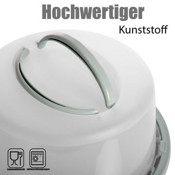BigDean Kuchentransportbox Kuchen Transportbox Rund in Pastell Grün, Kunststoff, (1-tlg)