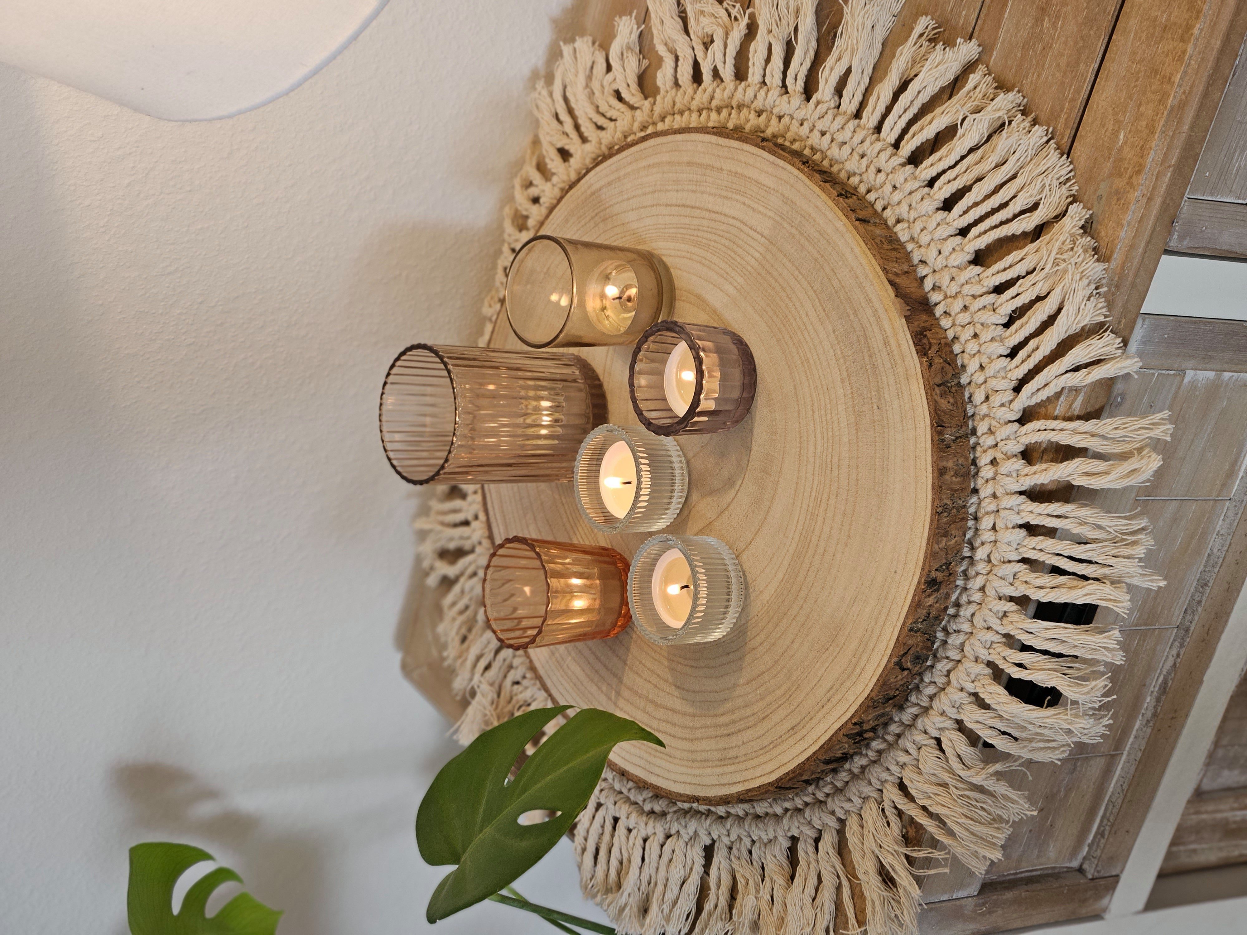 Meinposten Dekoteller Baumscheibe Dekobrett Holzbrett Tablett Holzscheibe Ø 35-40 cm (1 St)