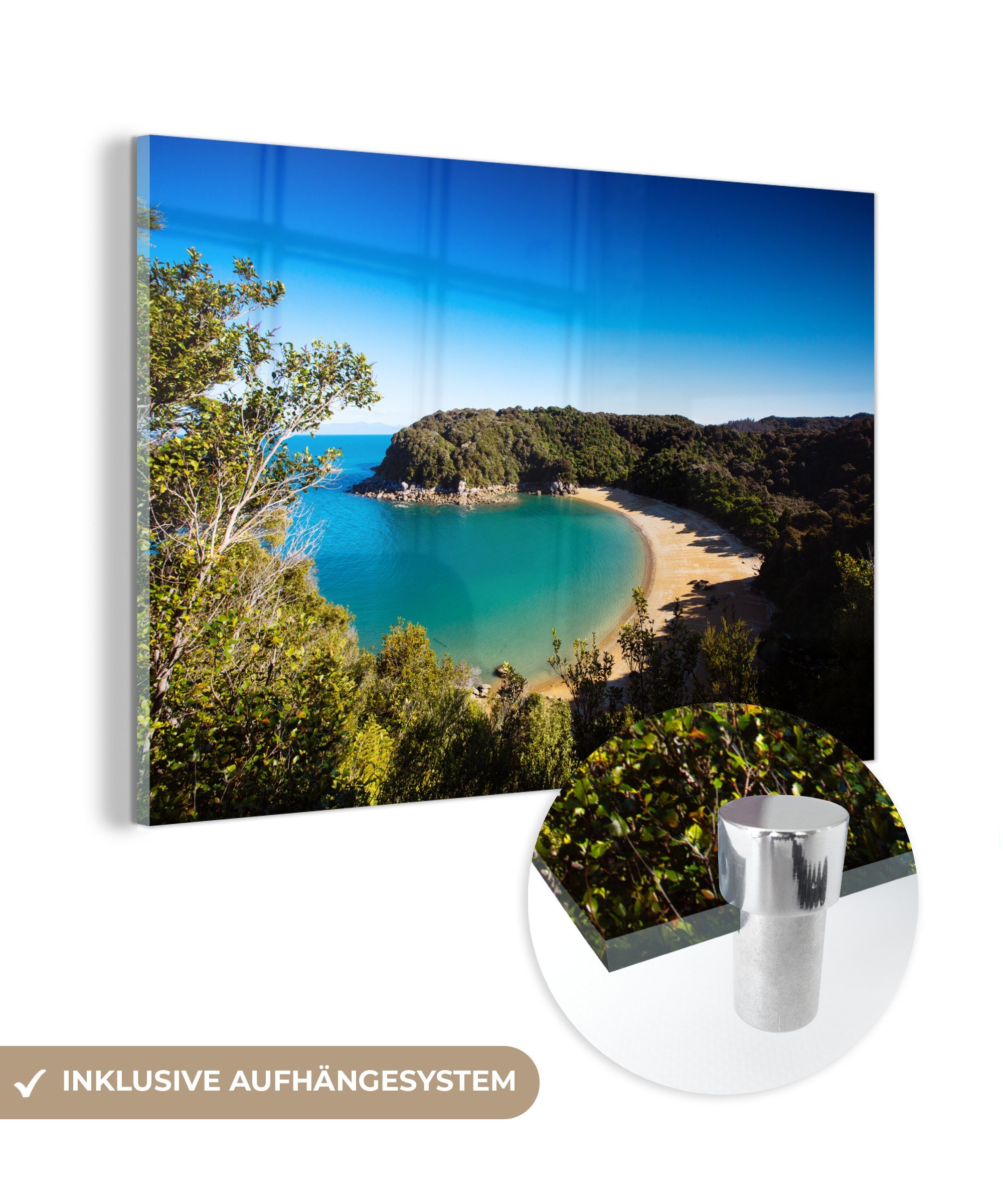 strahlend Acrylglasbilder Wohnzimmer (1 MuchoWow Nationaler bei Schlafzimmer Abel & St), blauem Acrylglasbild Himmel, Tasman