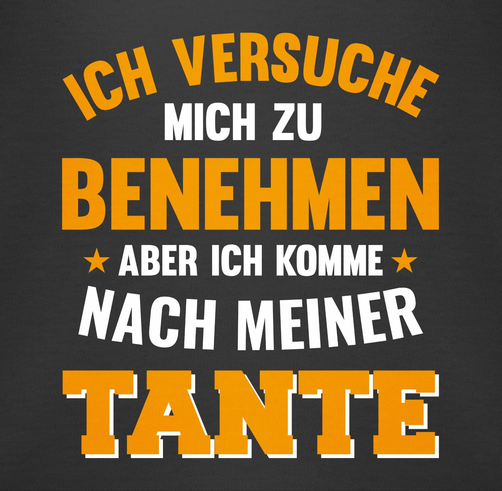 Shirtracer Shirtbody Ich versuche mich zu benehmen aber ich komme nach meiner Tante orange Sprüche Baby