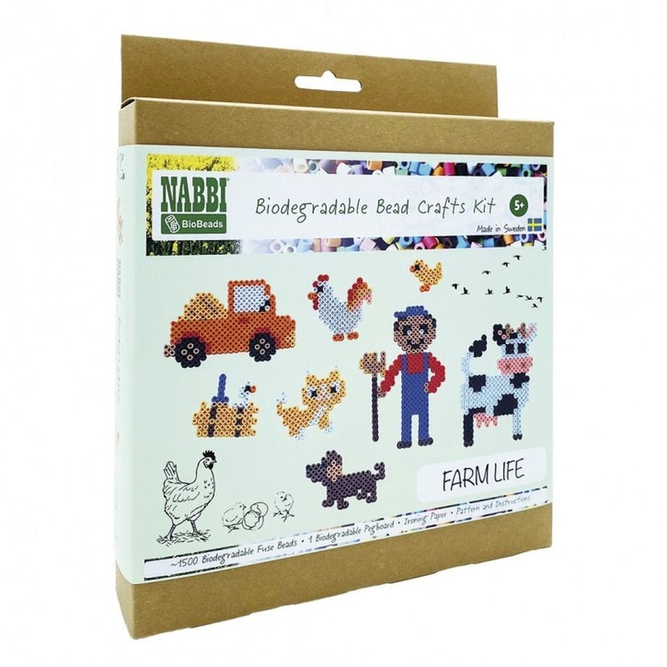 NABBI Bügelperlen Biobeads Craft Kit, Bügelperlen-Set mit Zubehör, (Bastelset)