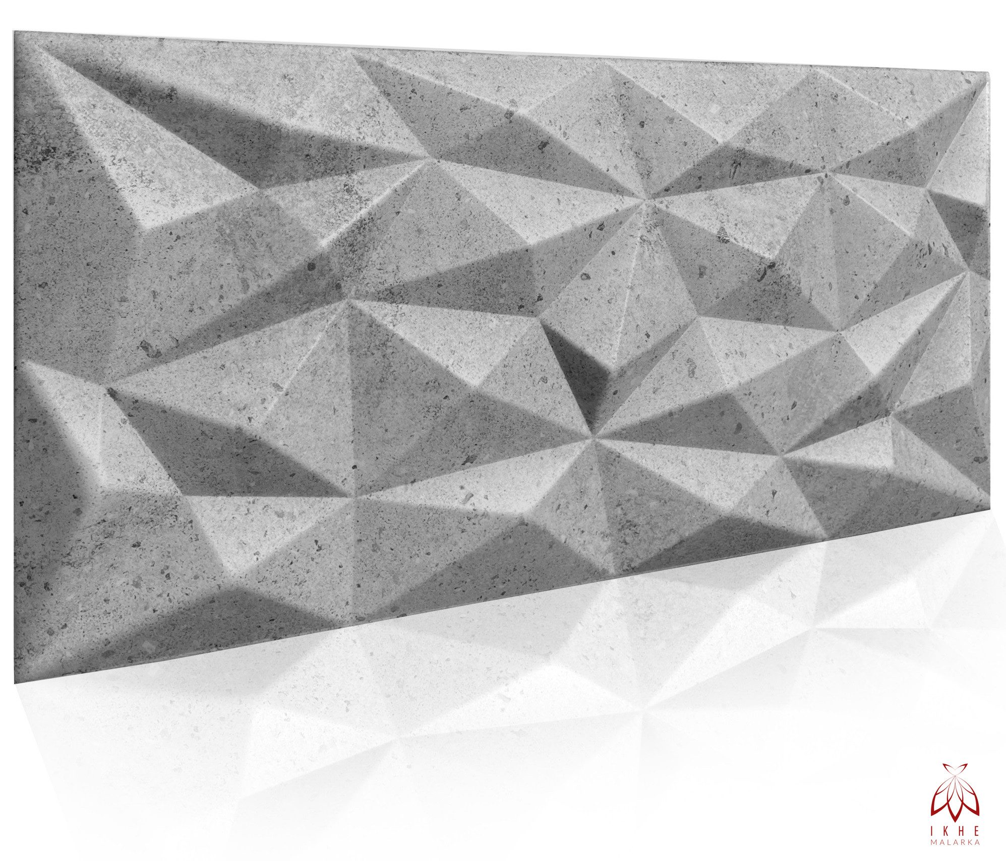 IKHEMalarka 3D Wandpaneel aus Polystyrol Styropor XPS, BxL: 50,00x100,00 cm, 0,50 qm, Paneelen für Decken & Wand 100x50cm