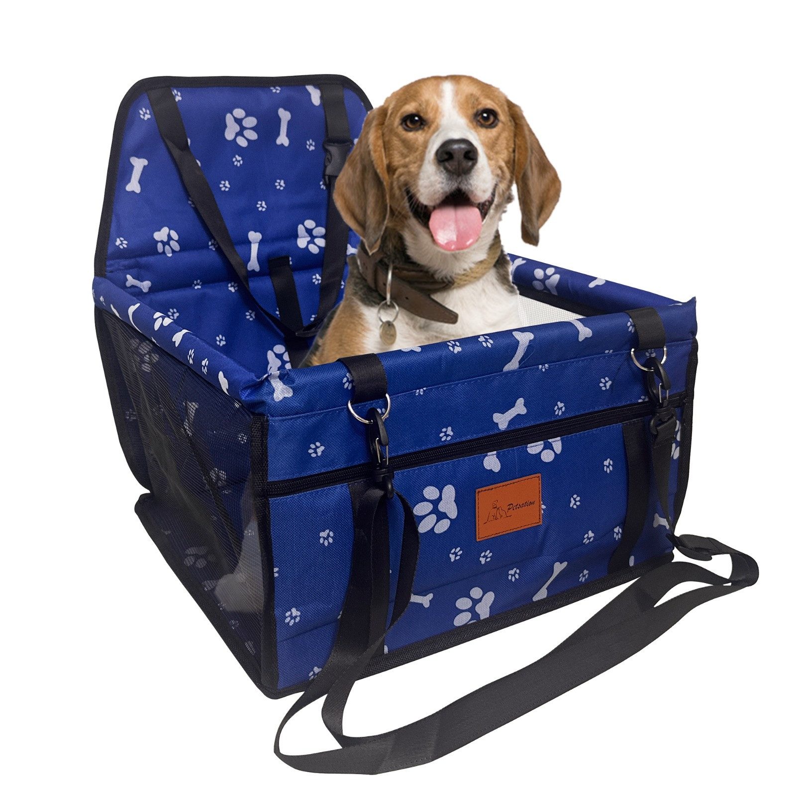 Petsation Hunde-Autositz Waschbarer Hundesitz Auto – Sicher, Stabil, Für Rückbank & Vordersitz, Oxford, Waschbar, Stabil, Vordersitz und Rücksitz