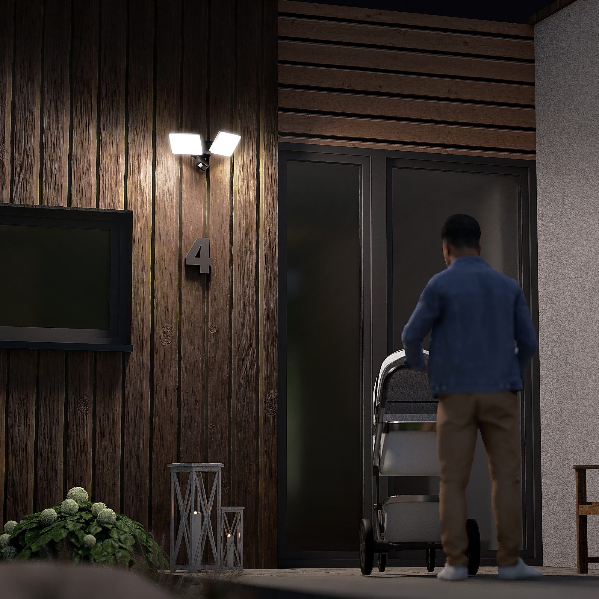 SSC-LUXon LED Außen-Wandleuchte ETHIR Außenwandleuchte mit Bewegungsmelder günstig online kaufen