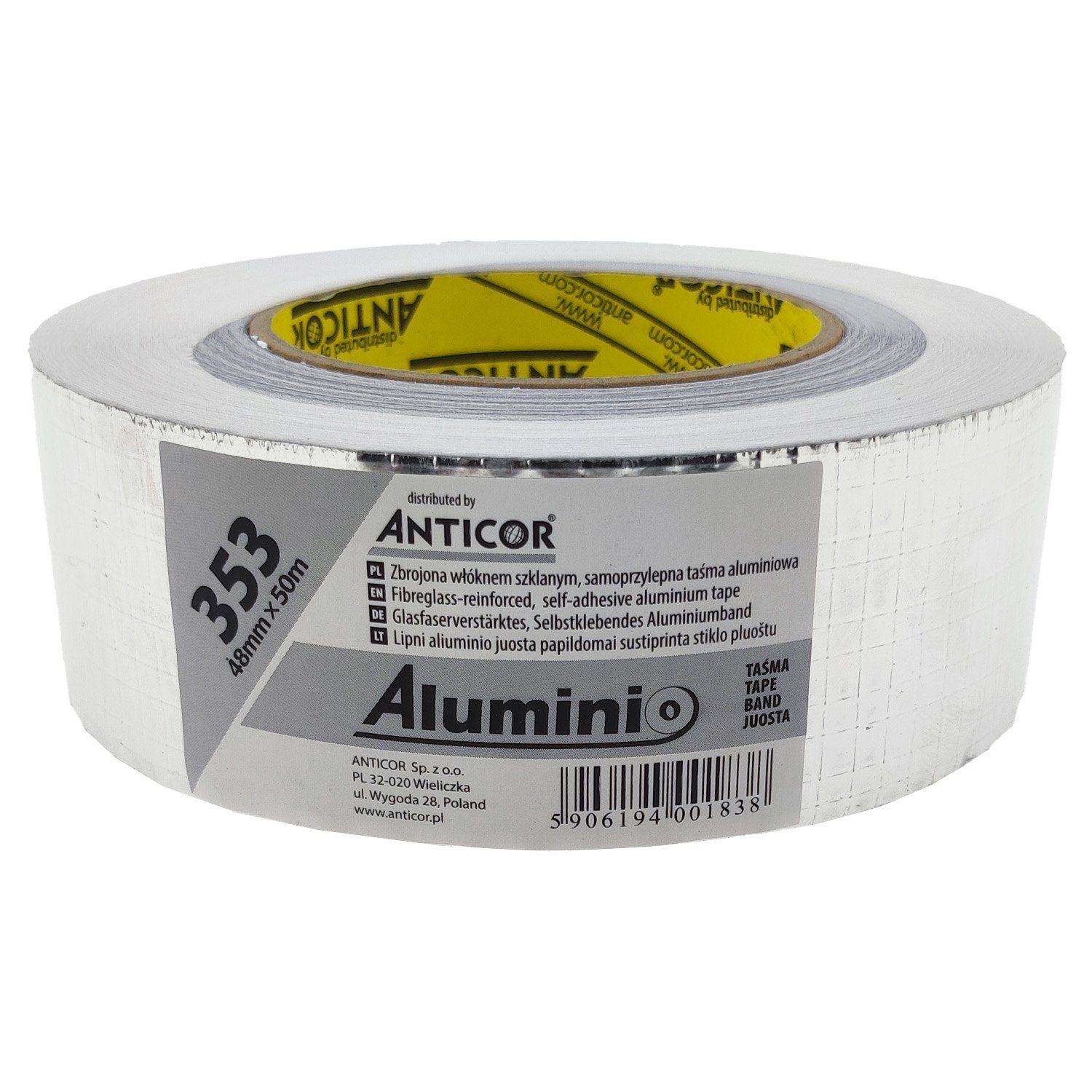 Dampfsperrklebeband 1 Rolle Aluminium Klebeband netzverstärkt 48mm x 50m (Rolle, 1-St., Aluminiumklebeband) Aluklebeband Aluminium-Klebeband