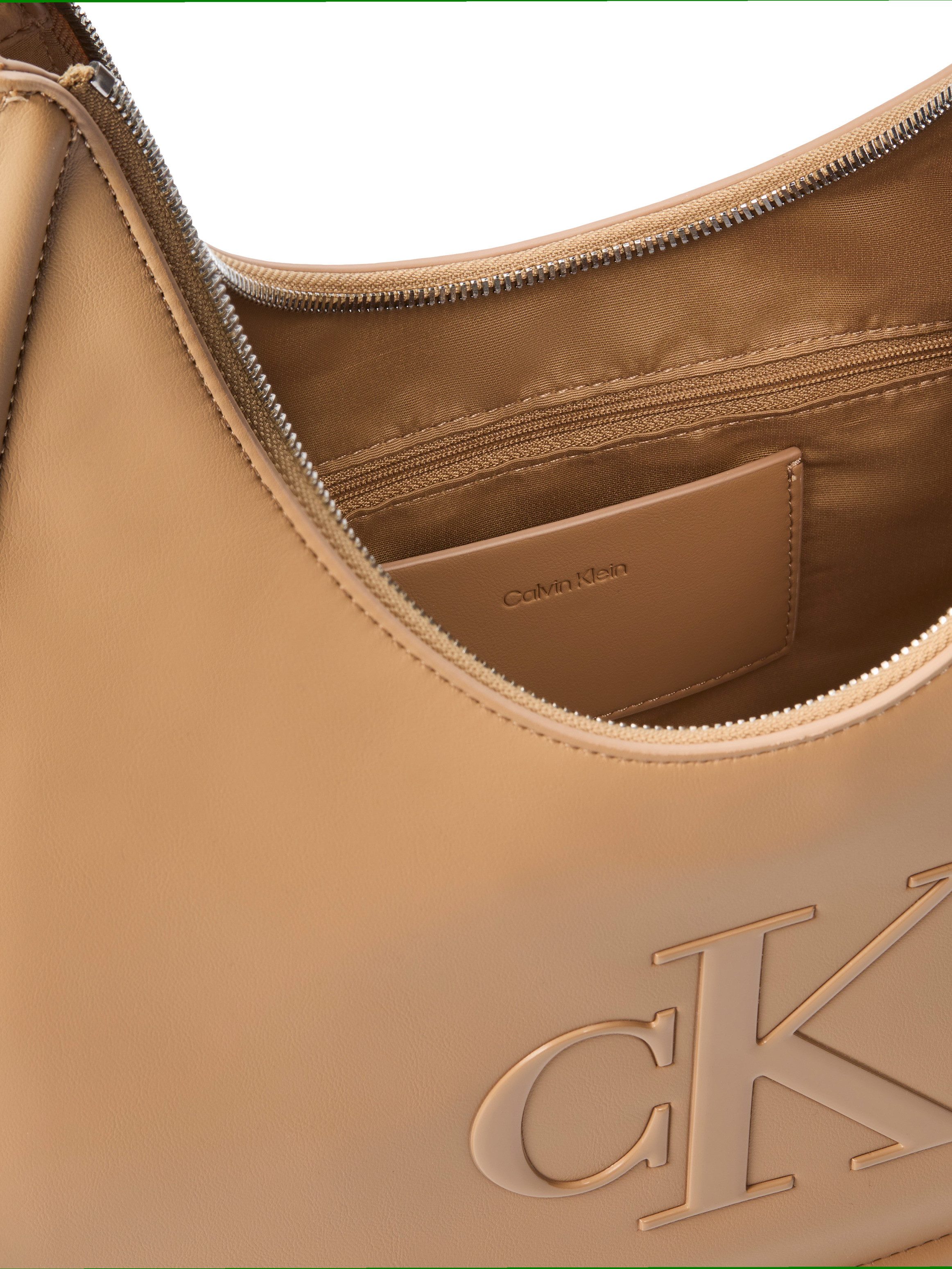 Calvin Klein Schultertasche BOLD CK CRESCENT BAG, Damen Handtasche, Umhängetasche mit CK-Logo