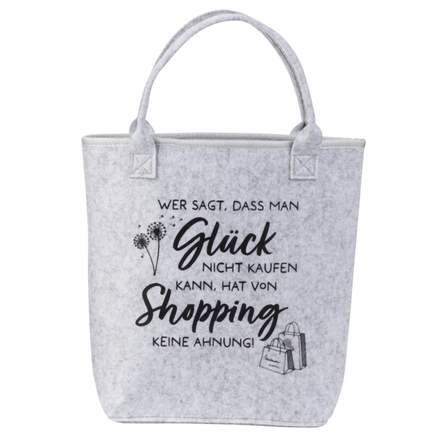 Macosa Home Freizeittasche Filztasche Shopping mit Inennfach in Hellgrau oder Dunkelgrau (1-tlg., Aufbewahrungstasche Tragetasche Filz Shopper), 37 cm Einkaufstasche Alltagstasche