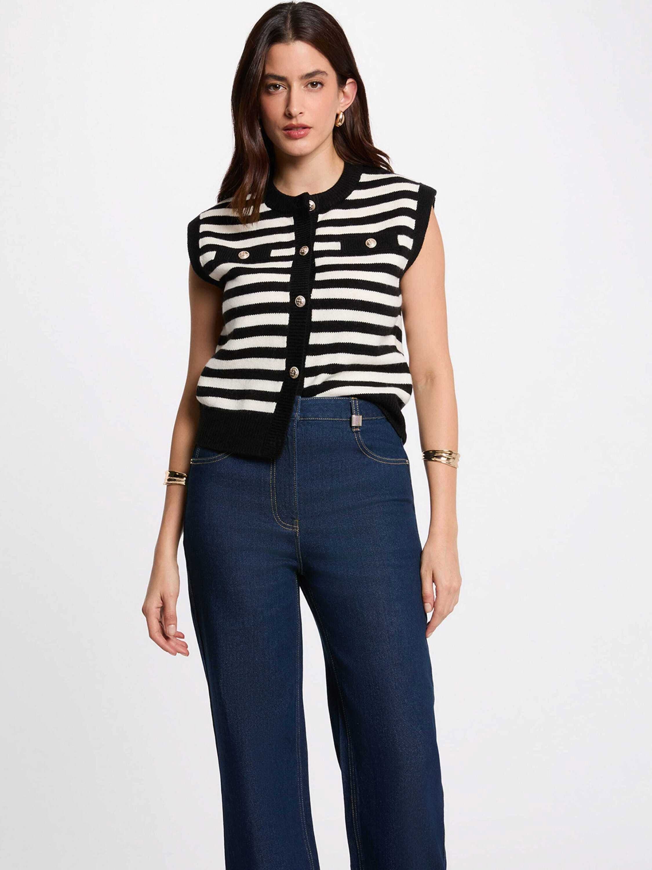 MORGAN Strickweste 261-MARK (1-tlg) Plain/ohne Details