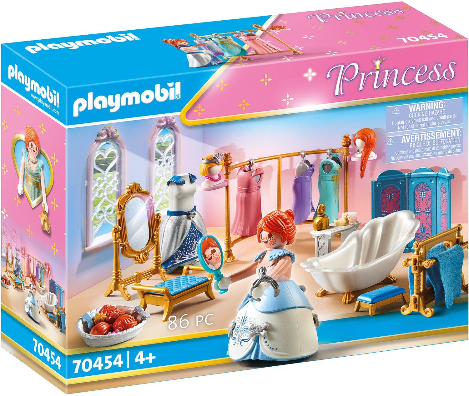 Playmobil® Konstruktions-Spielset mit Ankleidezimmer Made St), Princess, (70454), Germany (86 in Badewanne