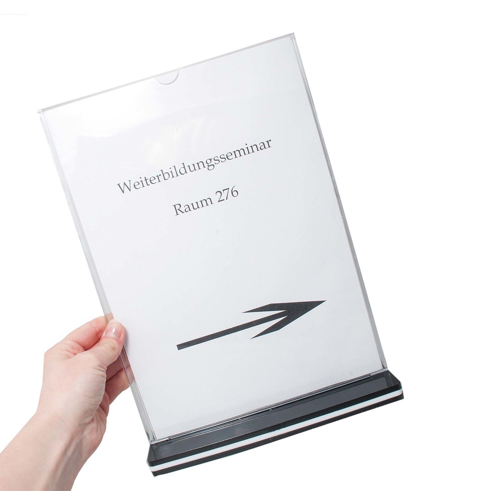 Tischaufsteller Werbeaufsteller Bilderrahmen HTI-Line A4 Hochformat, Menükartenhalter