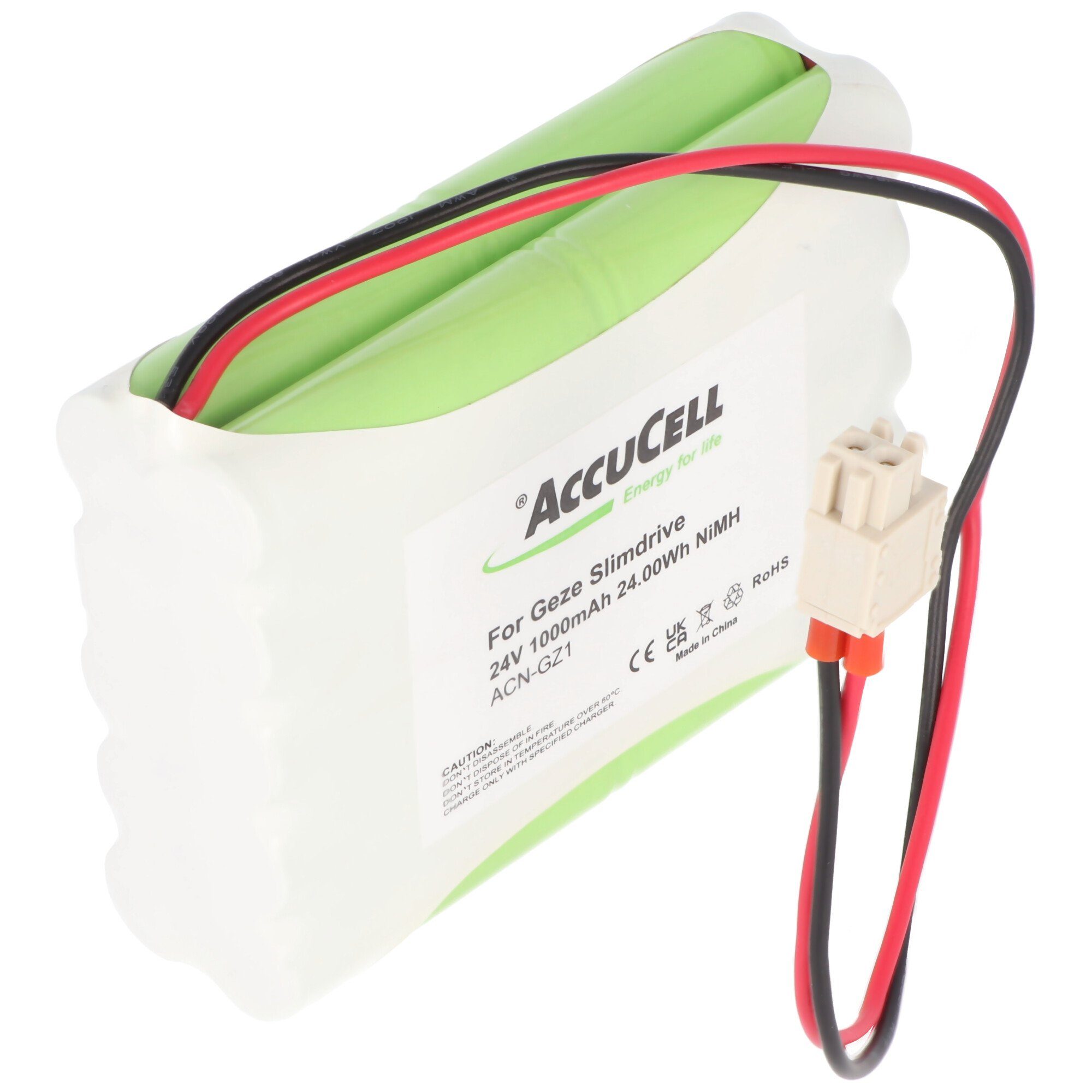 AccuCell Nachbau Akku passend für die Geze Slimdrive 24V 900mAh NiMH AkkuPack Akku 900 mAh (24,0 V)