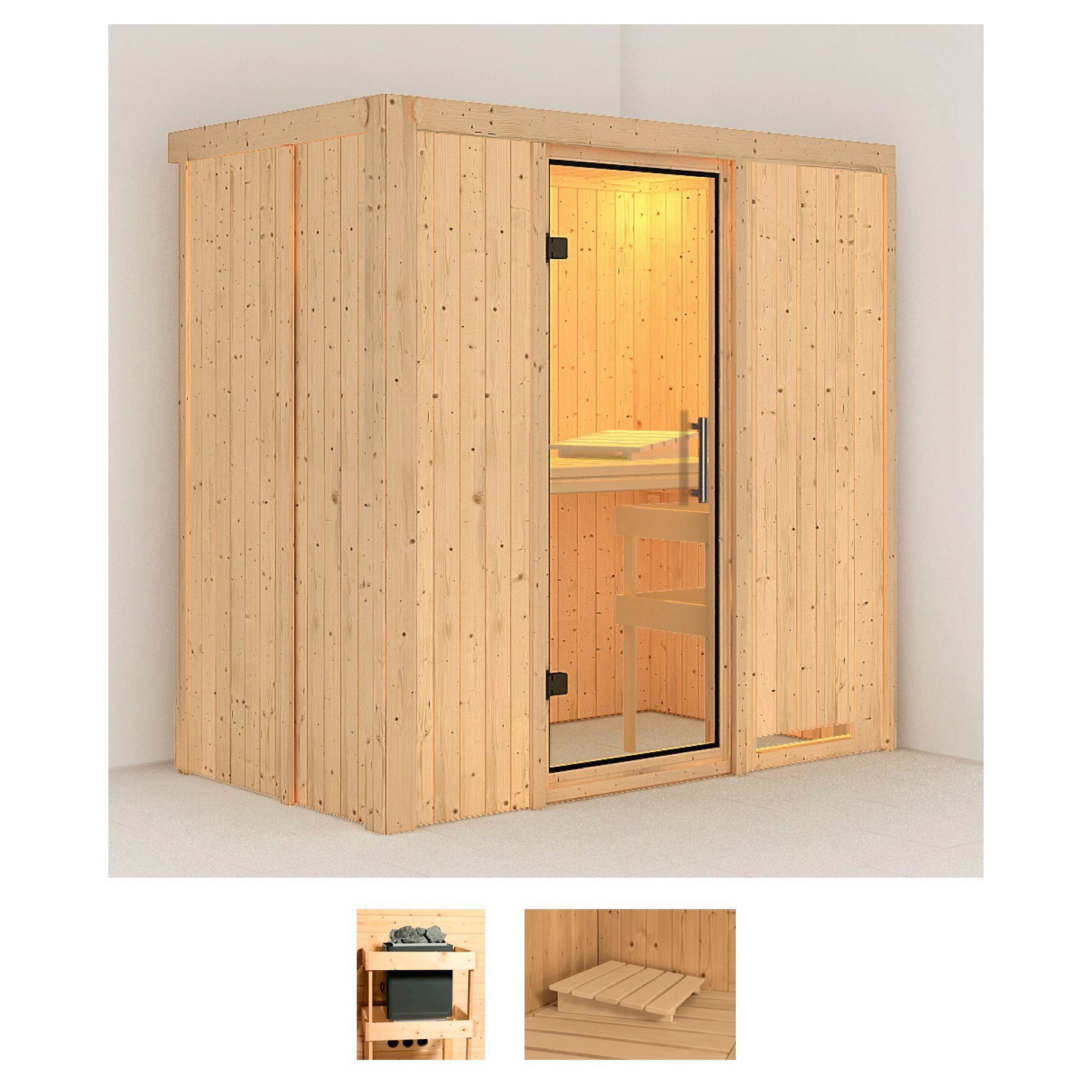 Karibu Sauna Vada, BxTxH: 196 x 118 x 198 cm, 68 mm, (Set) ohne Ofen