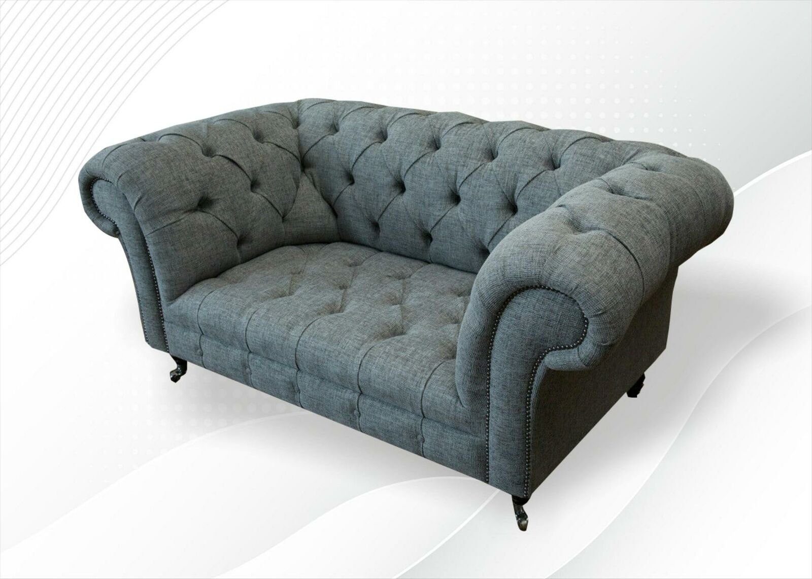 Polster Garnitur Sitz Sofa Luxus Chesterfield JVmoebel Textil Couch Design Chesterfield-Sofa,
