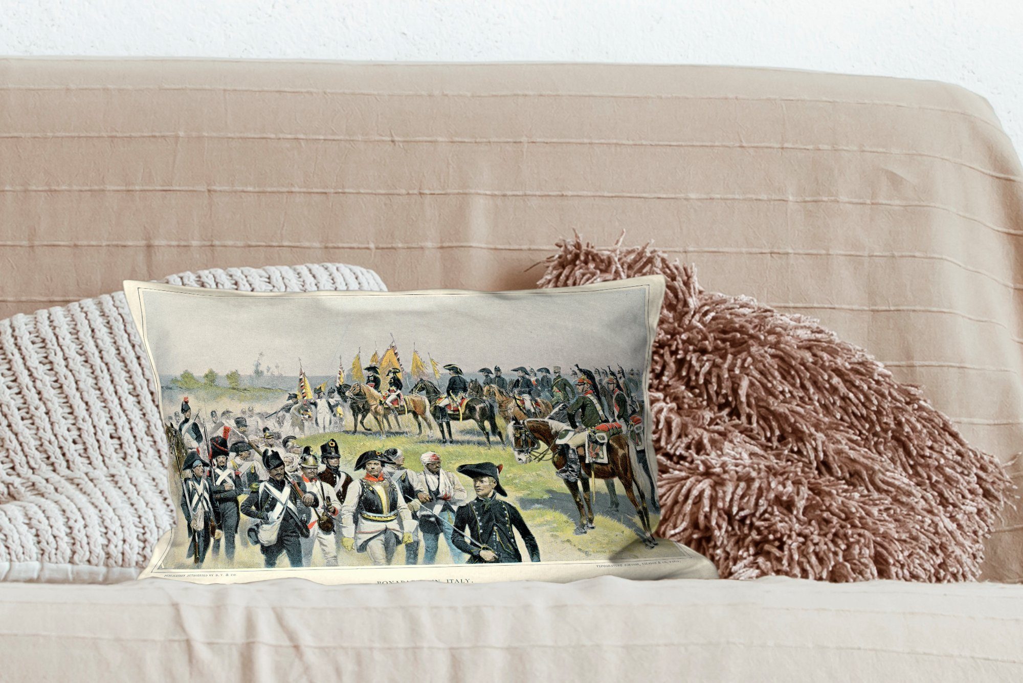 Füllung, Bonaparte Napoleon Schlafzimmer Armee, einer Dekokissen Dekokissen MuchoWow mit Zierkissen, Dekoration, Wohzimmer mit von Illustration