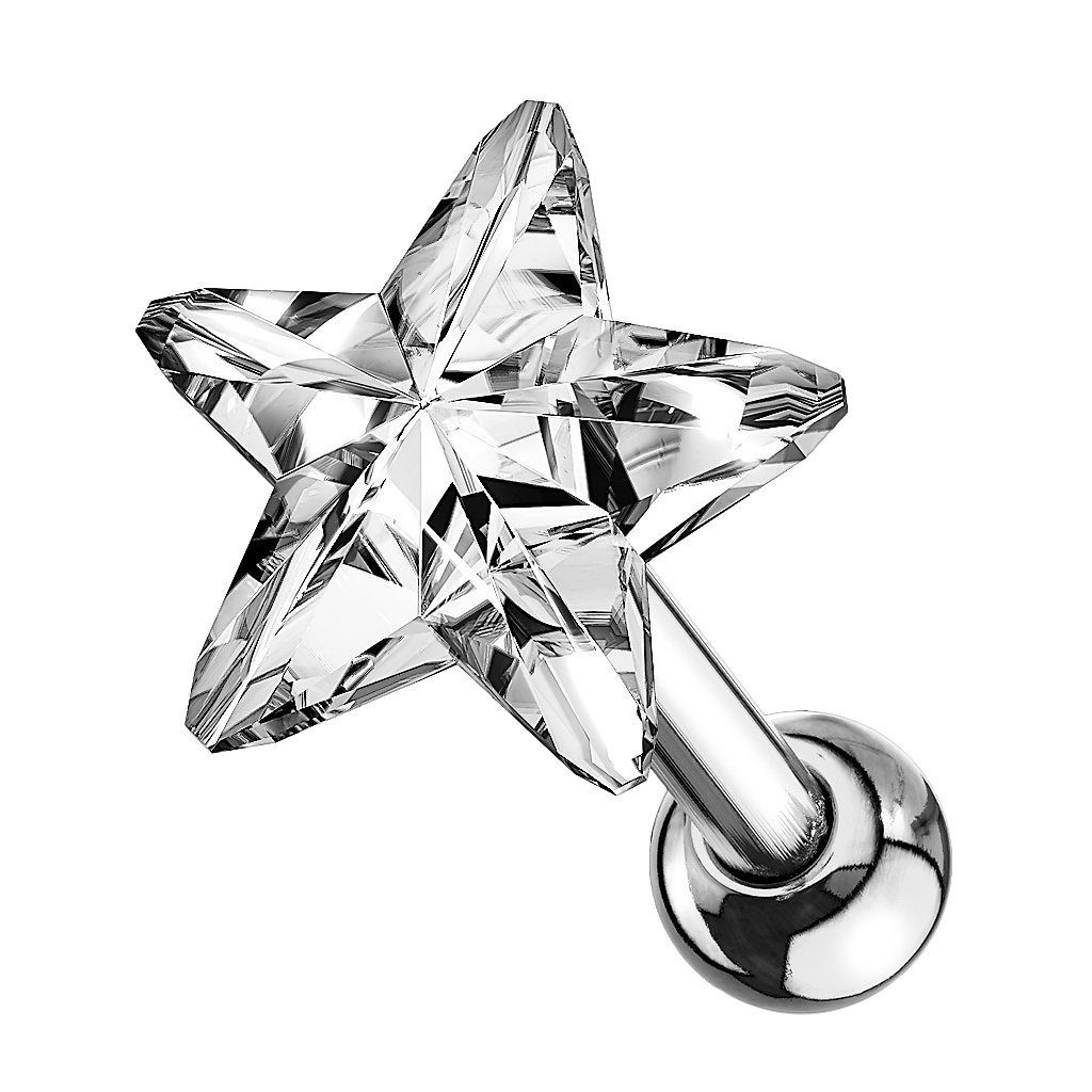 Piercing-Set Tragus Knorpel Piercing Kristall Stern Stecker Stud Clear