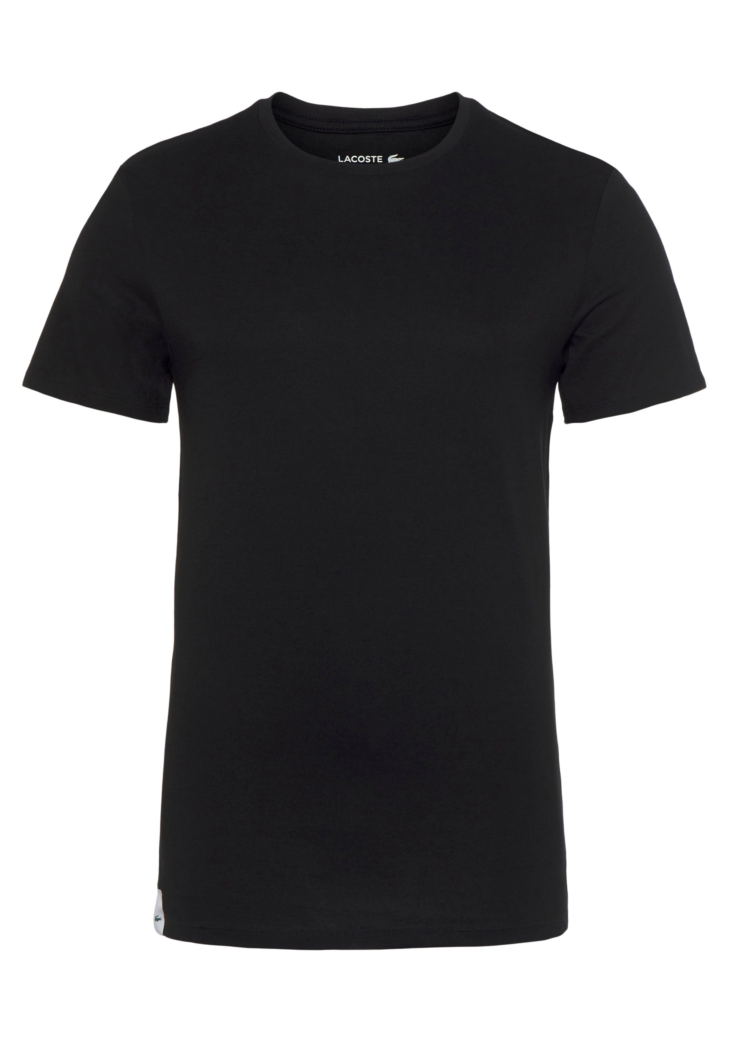 black für Hautgefühl Atmungsaktives Lacoste angenehmes T-Shirt Baumwollmaterial (3er-Pack)