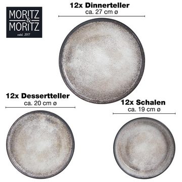 Moritz & Moritz Tafelservice Geschirr Set VIDA (36-tlg), 12 Personen, Kombigeschirr für 12 Personen