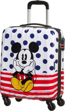 American Tourister® Hartschalen-Trolley Disney Legends, Mickey Blue Dots, 55 cm, 4 Rollen, Kinderkoffer Reisegepäck für Kinder Handgepäck-Koffer Zahlenschloss