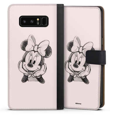 DeinDesign Handyhülle Minnie Mouse Offizielles Lizenzprodukt Disney Minnie Posing Sitting, Samsung Galaxy Note 8 Hülle Handy Flip Case Wallet Cover