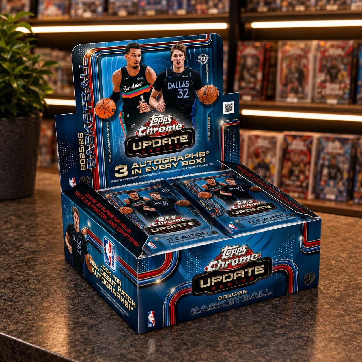 Topps Sammelkarte 2025-26 Topps Chrome NBA Update Series Jumbo Box Englisch