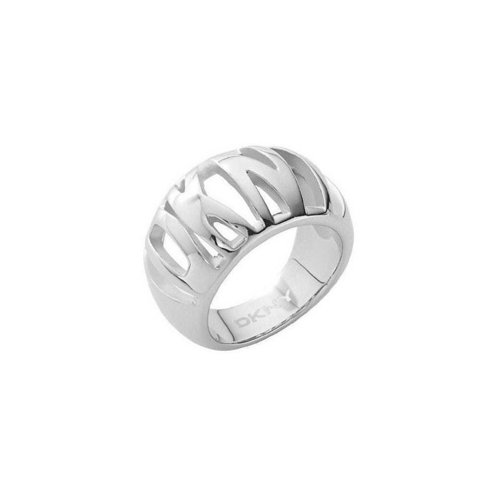 DKNY Fingerring Damen, aus Edelstahl, Silber, Gr. 56 (17,8mm)