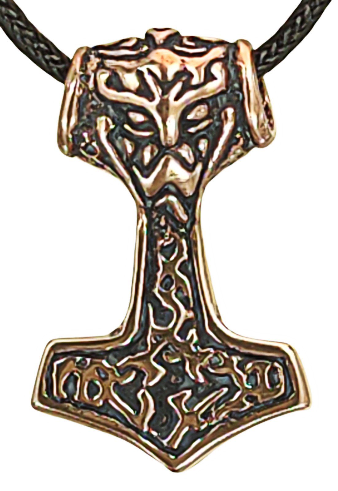 Kiss Thor Mjölnir Kettenanhänger Leather Bronze of Anhänger Thorshammer Wikinger Nordisch