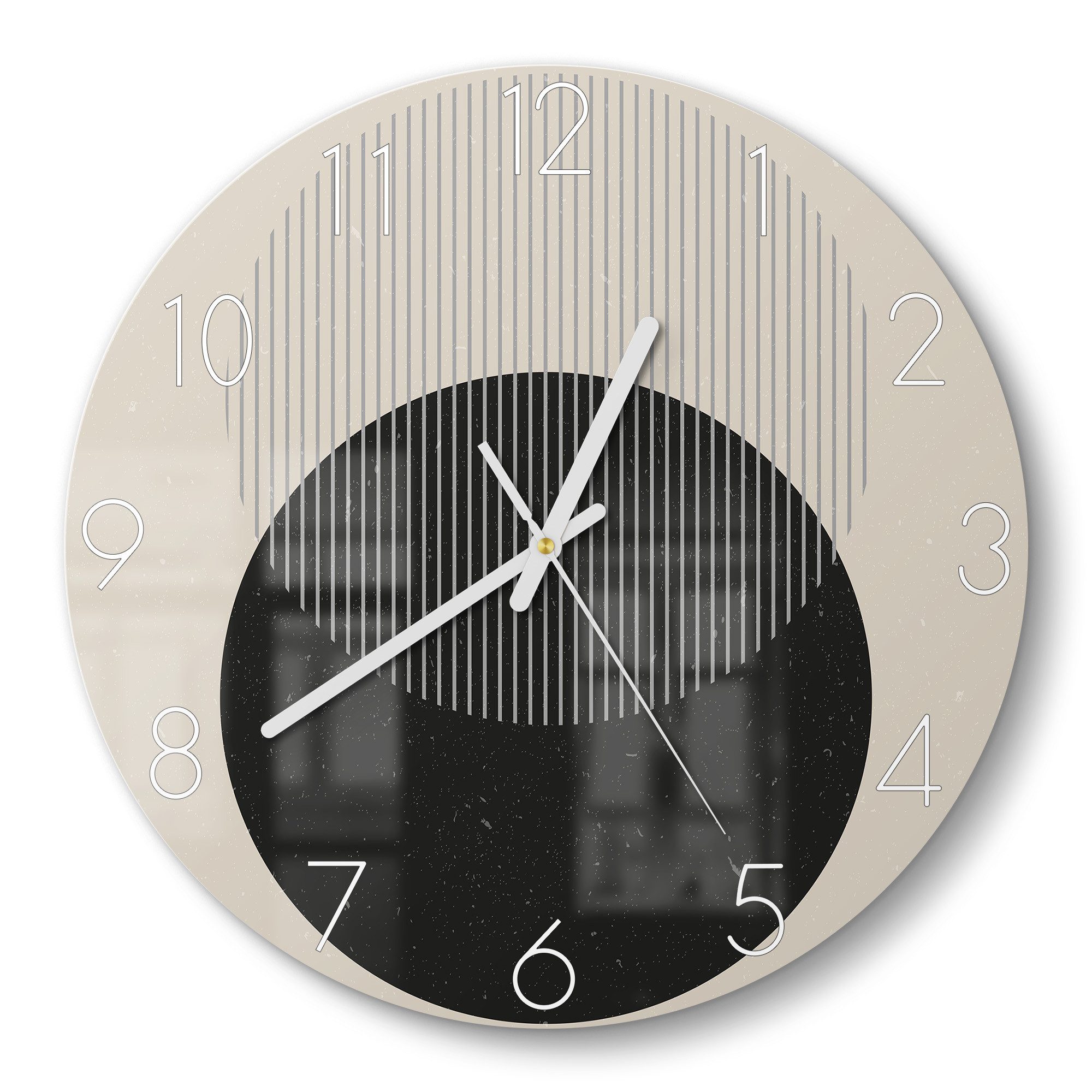 DEQOART Wanduhr 'Licht und Schatten' (Glas Glasuhr modern Wand Uhr Design K günstig online kaufen