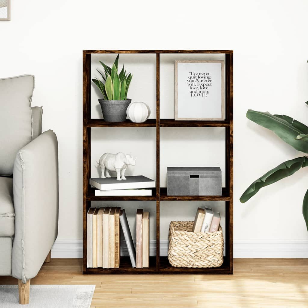 vidaXL Bücherregal Raumteiler-Bücherregal Räuchereiche 69,5x29x103,5 cm, günstig online kaufen