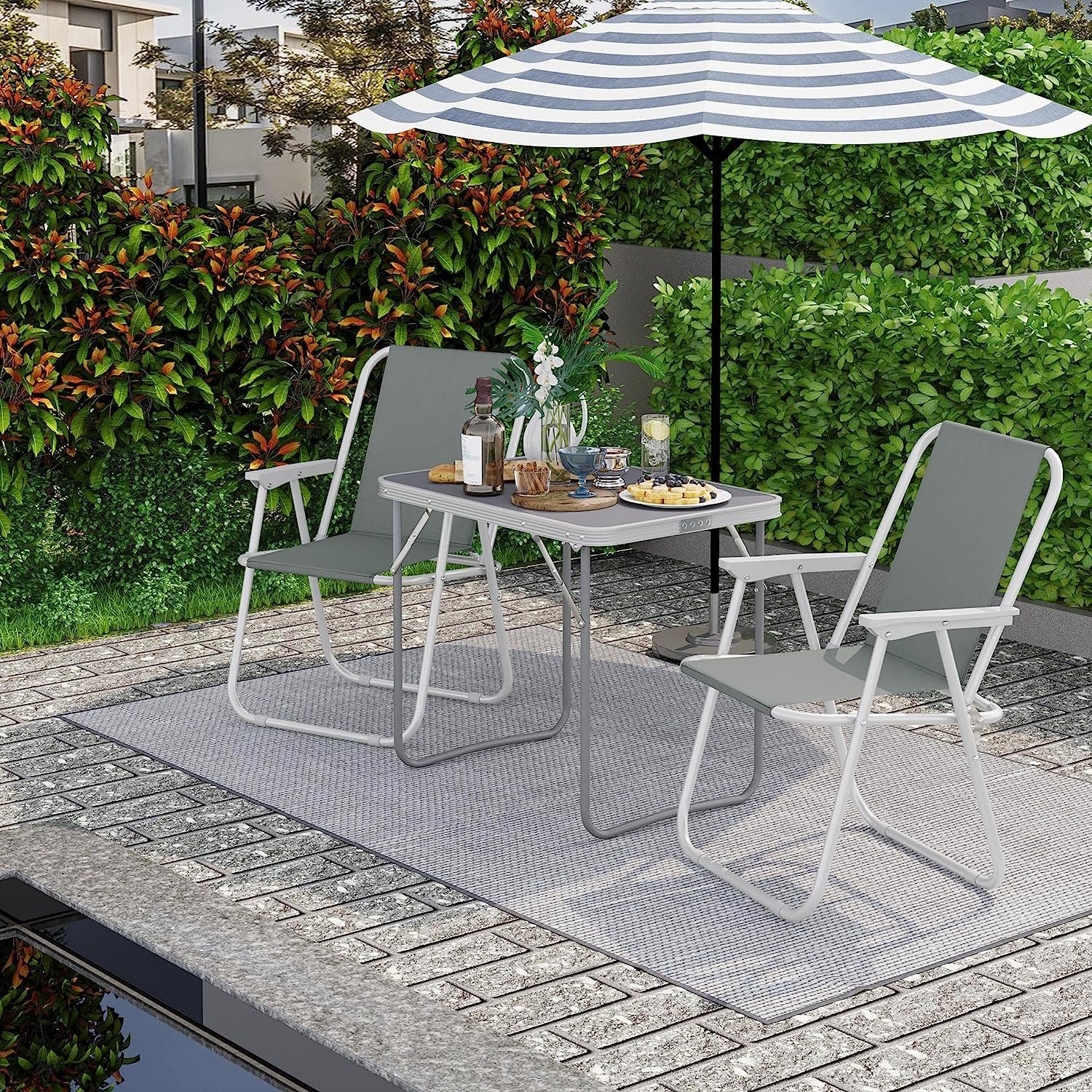 Woltu Campingtisch (1-St), mit Griff, zusammenklappbar aus Alu und MDF günstig online kaufen