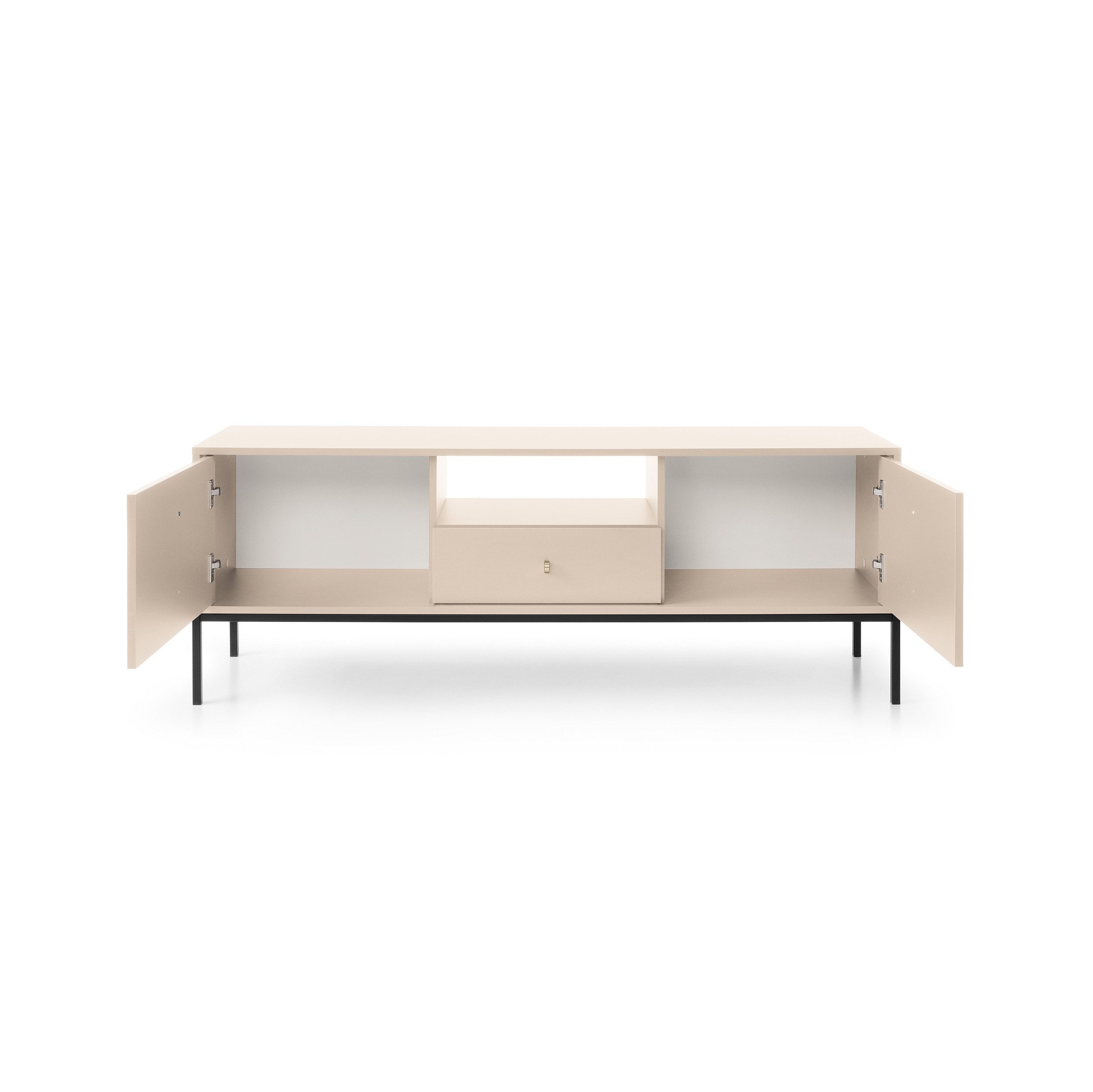 Masseno Lowboard MONTEO 153,4 cm TV-Schrank mit 1 Schubladen und 2 Türen Beige