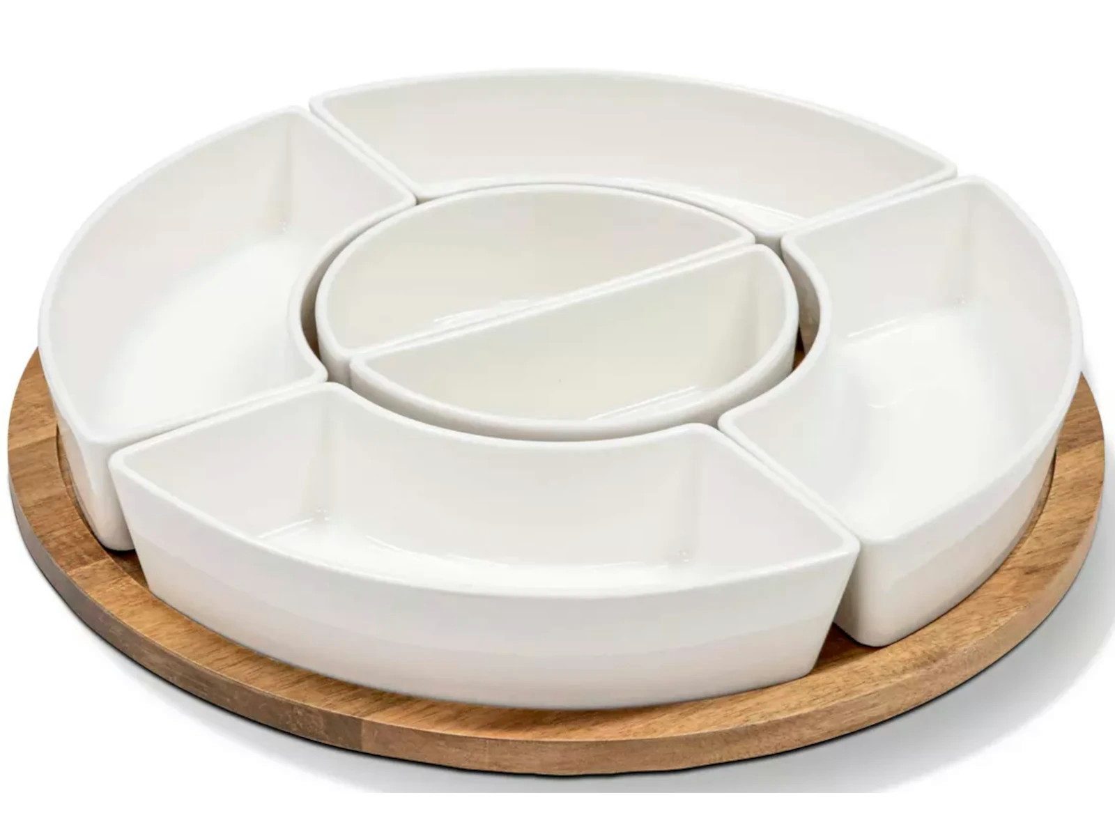 Ladelle Servierschale Alto Serve & Share weiß Drehteller 41cm, Porzellan / Eisen, (Serviersets)