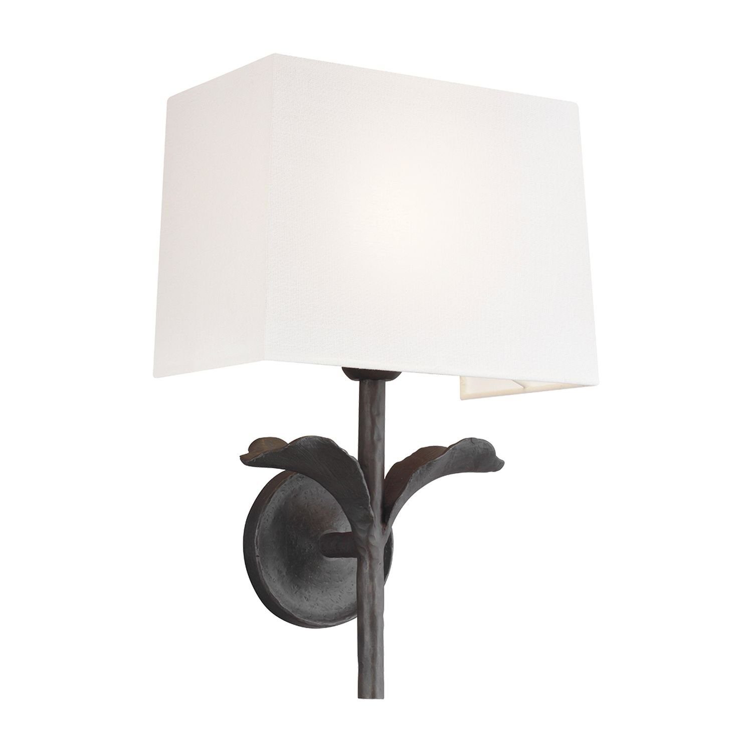 Licht-Erlebnisse Wandleuchte XEDINA, ohne Leuchtmittel, Wandlampe Up Down E27 Weiß Stoff Metall Floral Beleuchtung
