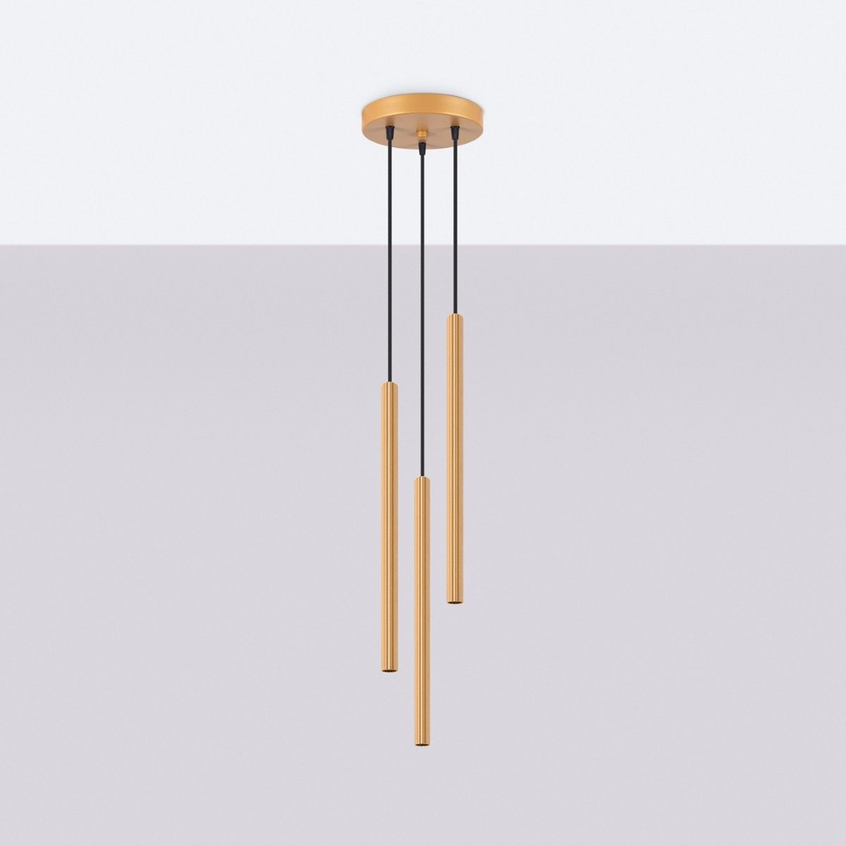 möbelvita Pendelleuchte Pendelleuchte KIRX 3P Gold, Riemenverstellung, NEIN günstig online kaufen