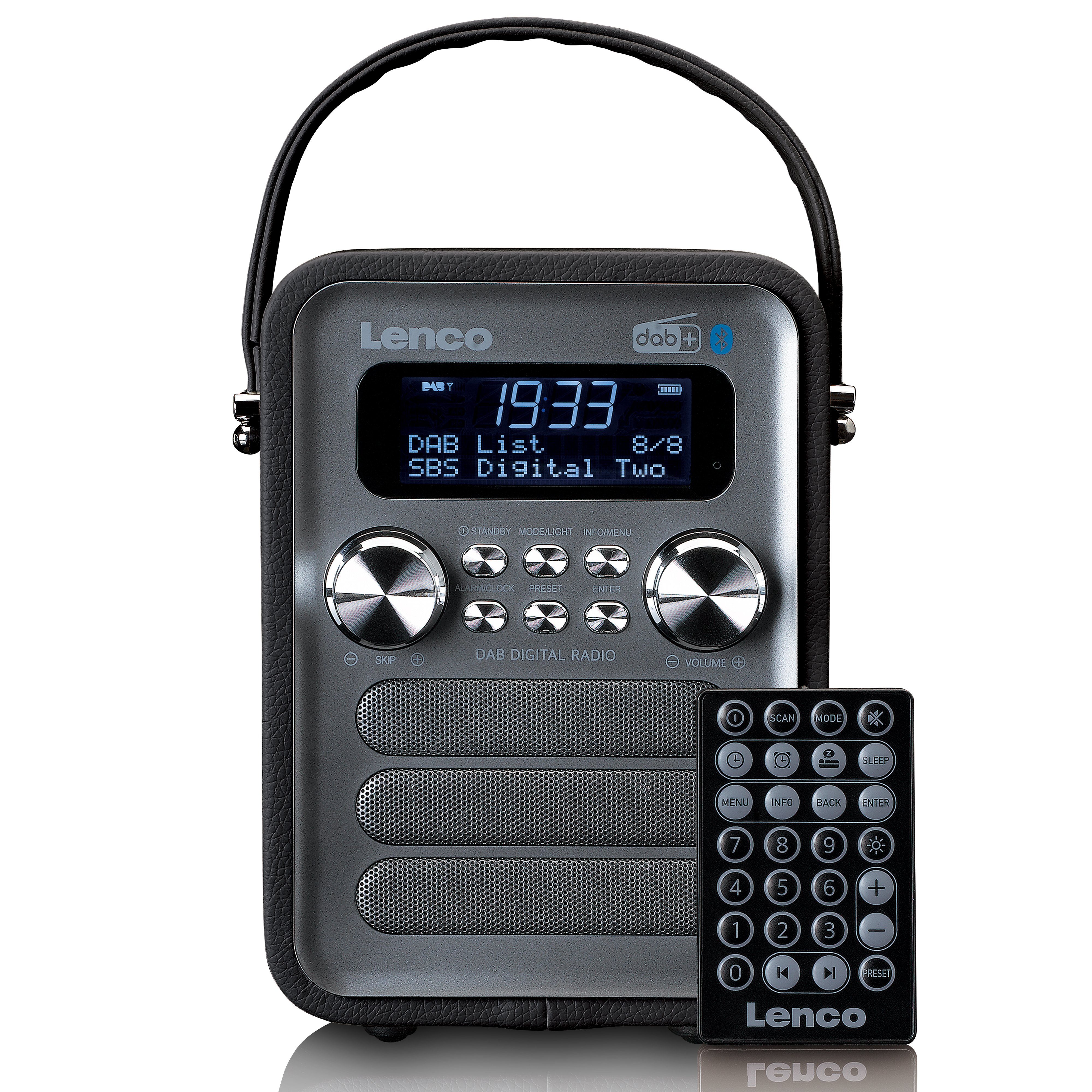 Lenco PDR-051BKSI Digitalradio (DAB) (DAB+,FM, 4 W, Bluetooth, 10h Akku mit integriertem Subwoofer, verfügbar in 3 Farben)
