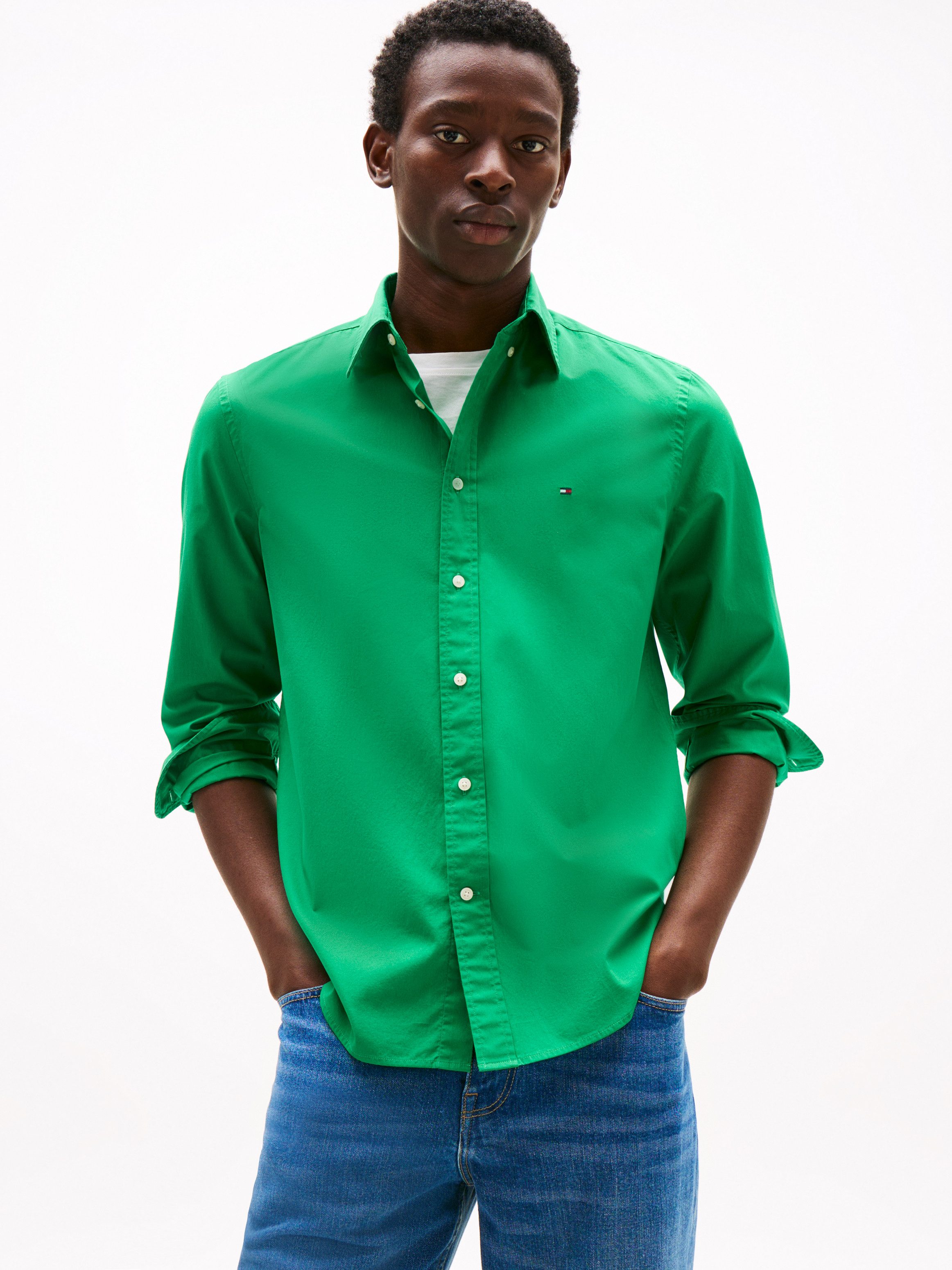 Tommy Hilfiger Businesshemd FLEX POPLIN SOLID RF SHIRT mit Button-down und günstig online kaufen