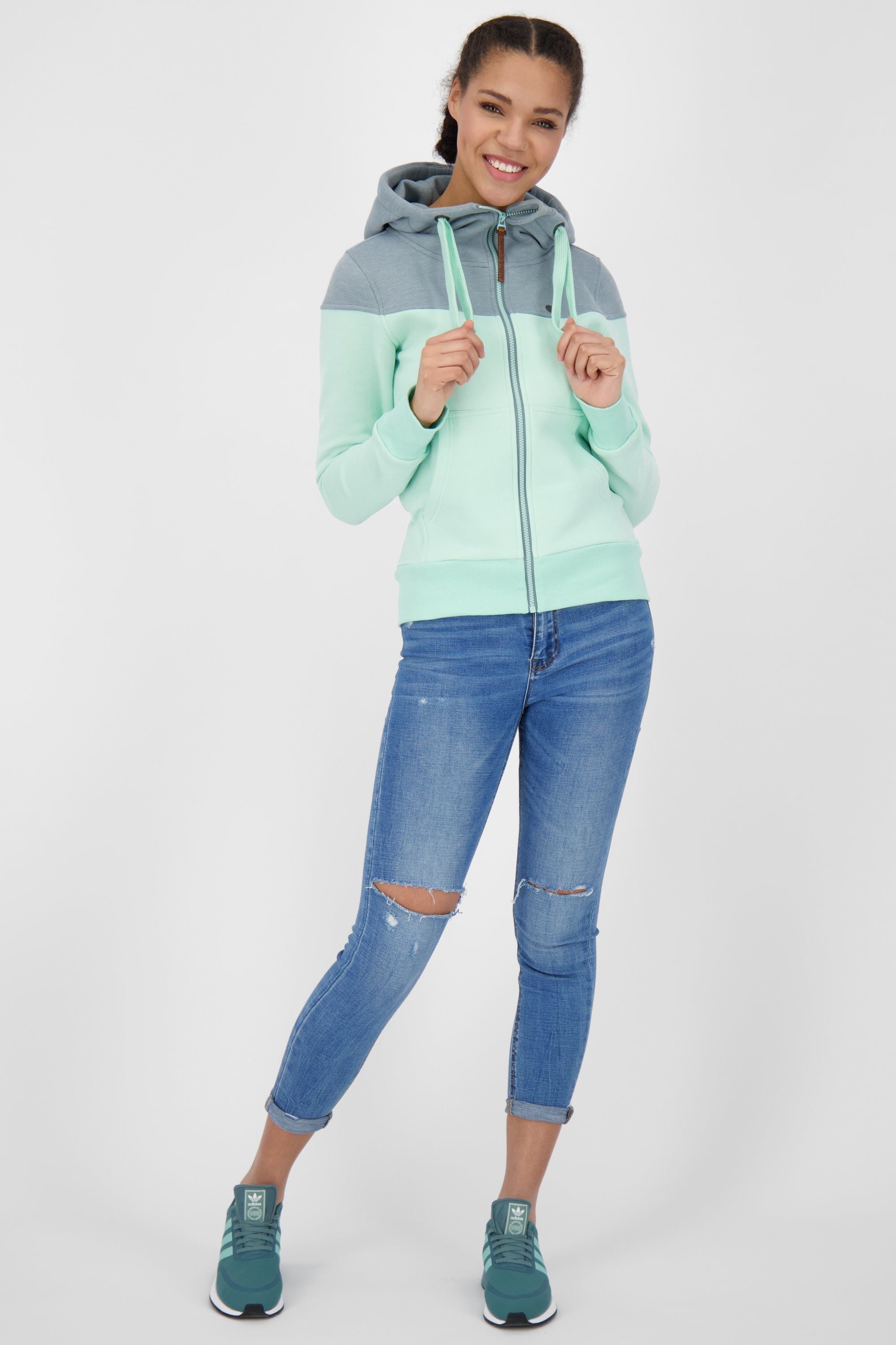 Alife Sweatjacket Kapuzensweatjacke Sweatjacke melange Damen & A Kickin mint Kapuzensweatjacke, PalinaAK